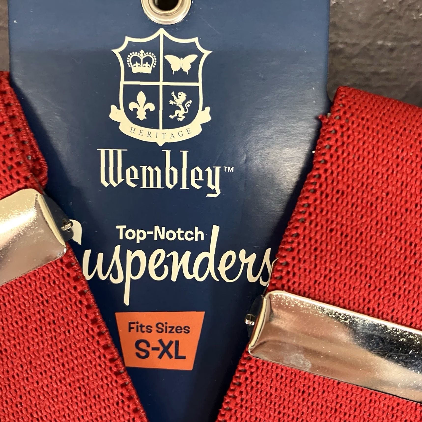 Vintage WEMBLEY Suspenders Red S-XL Top Notch Clip Adjustable Adult Mens Belt Accessories American Theme One Size Size US M / EU 48-50 / 2 - 3 Thumbnail