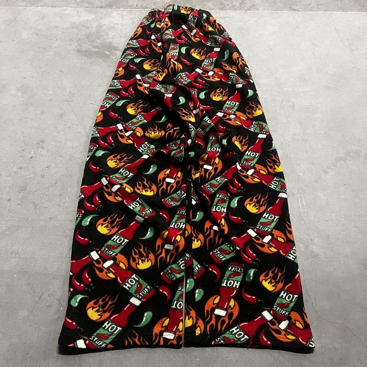 Japanese Brand × Vintage Vintage Y2K Baggy Hot Sauce Pajama SweatsPants! Size US 36 / EU 52 - 5 Thumbnail