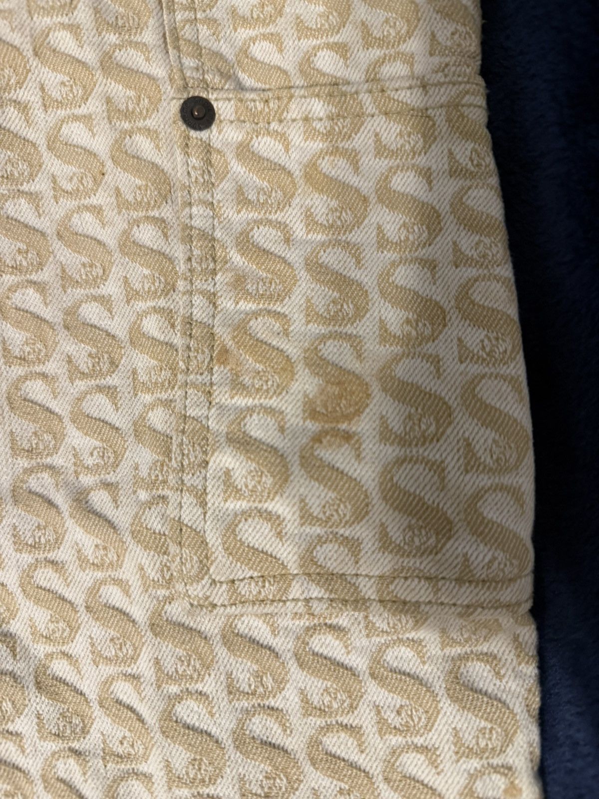 Supreme Supreme Monogram Double Knee Denim Painter Pants Tan FW21 Size US 36 / EU 52 - 8 Thumbnail