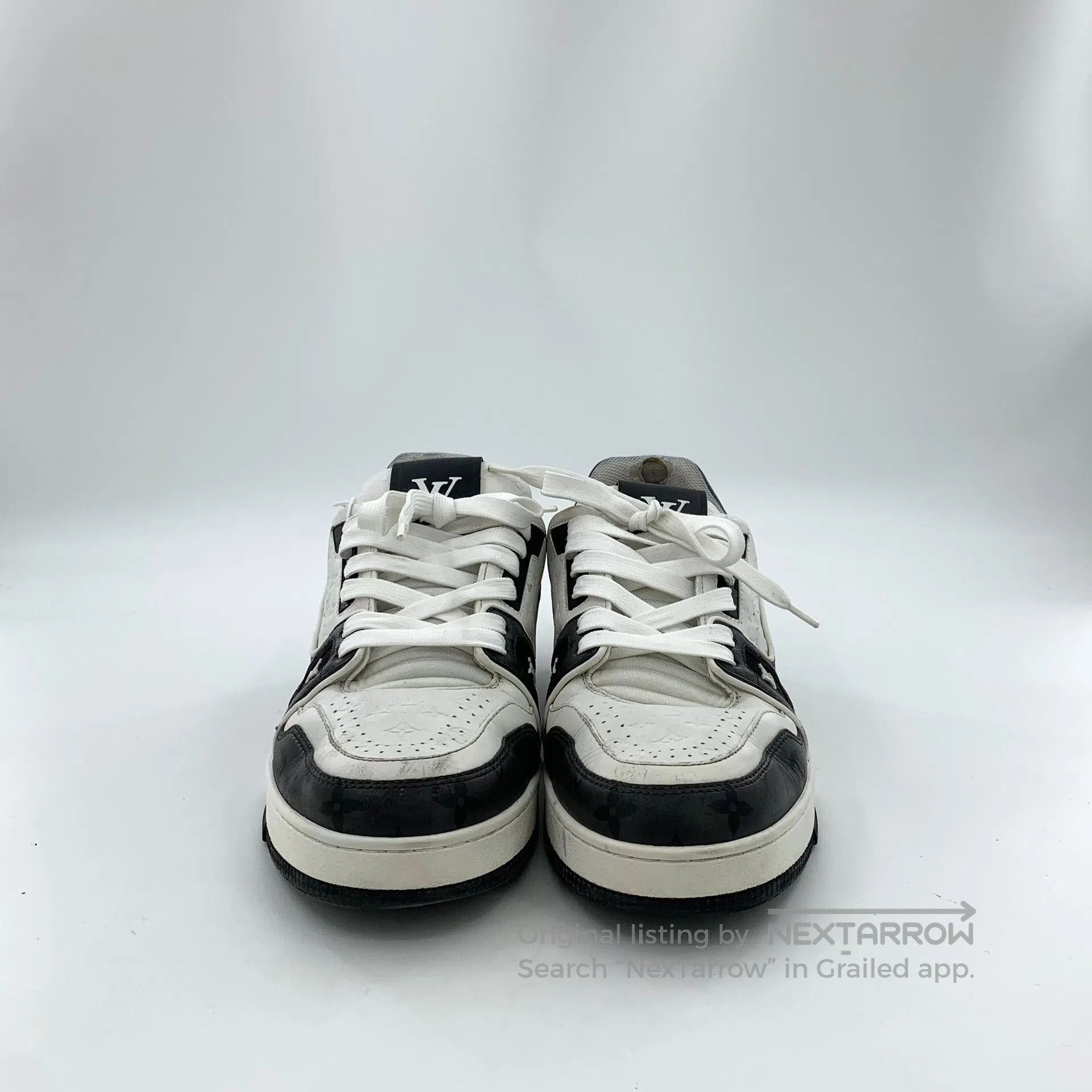 Louis Vuitton Louis Vuitton Black and White Color Laced Casual Flat Spor Size US 8 / EU 41 - 3 Thumbnail
