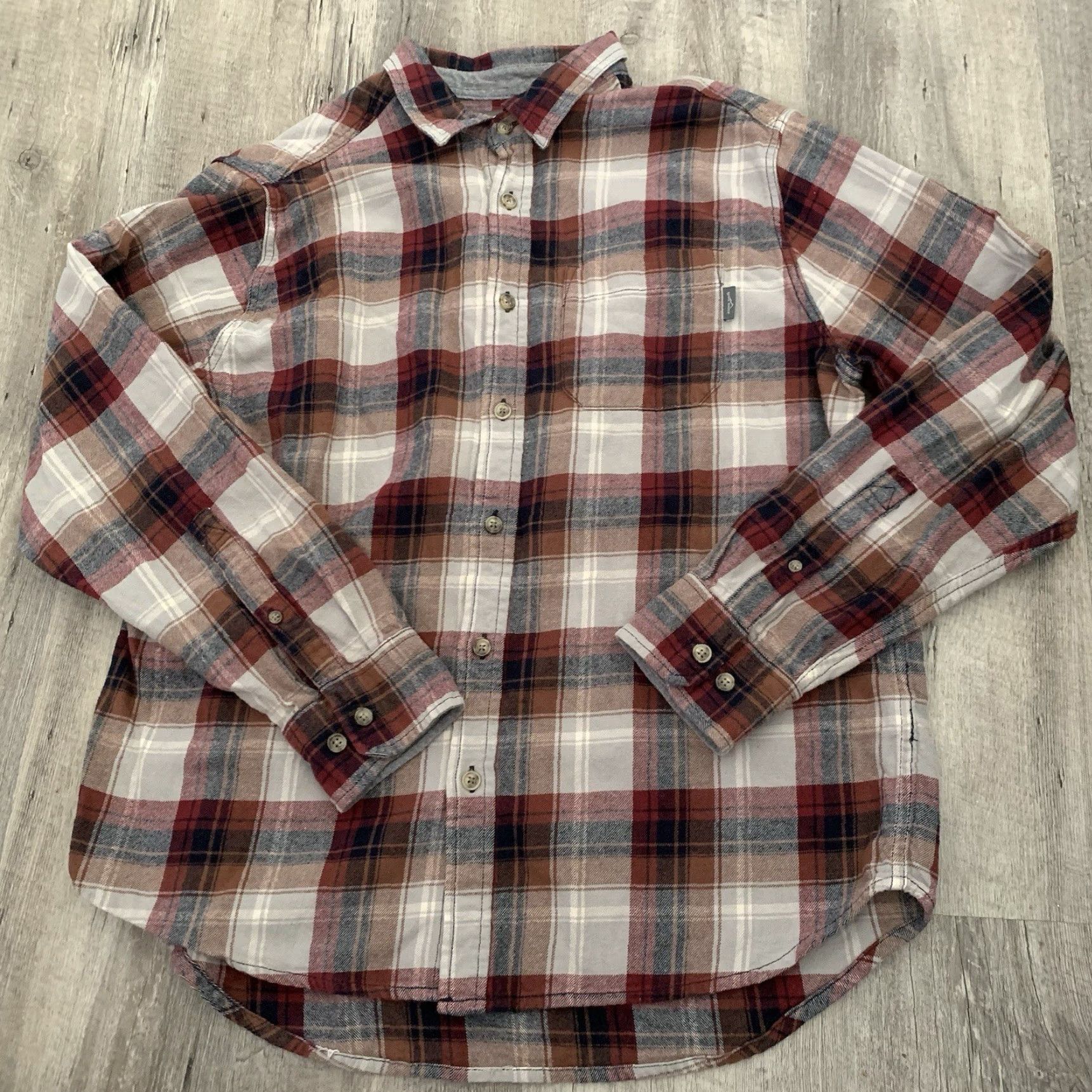 Eddie Bauer Eddie Bauer Flannel Shirt Mens XL Gray Red Plaid 100% Cotton Relaxed Fit Button-Up Size US XL / EU 56 / 4 - 6 Thumbnail