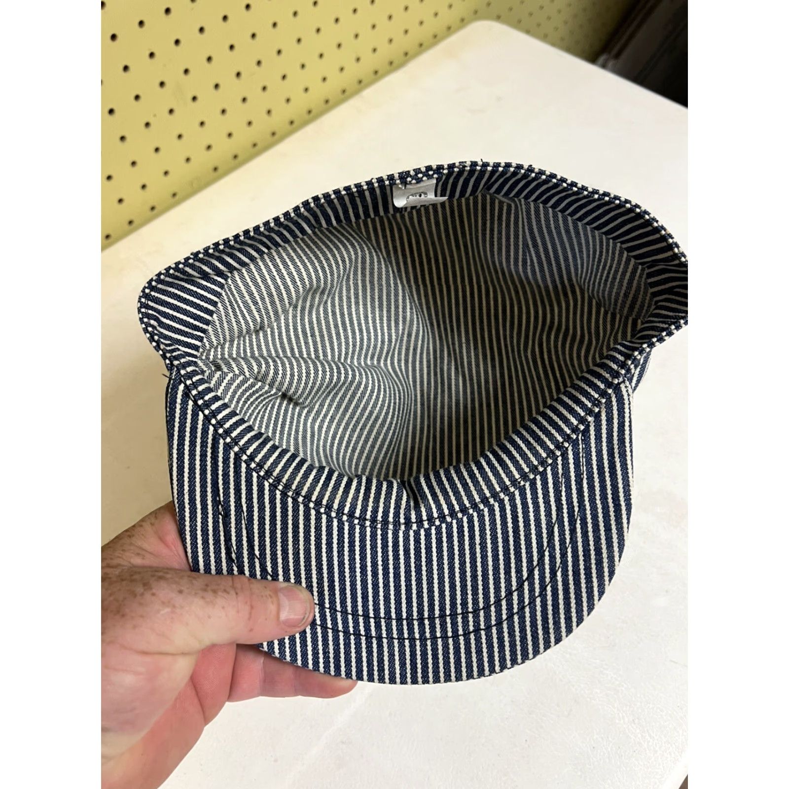 Vintage VINTAGE United Hatter Cap & Millery Hat Conductor Ball Train Striped Denim Cotton Blue Small Unisex Adults Men Women Cap & Millery Conductor Hat Size ONE SIZE - 6 Thumbnail