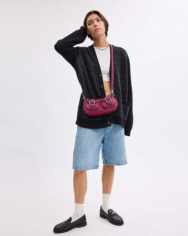 Coach NWT Coach Ashton Baguette Bag CV943-novelty leather/Pink Size ONE SIZE - 2 Thumbnail