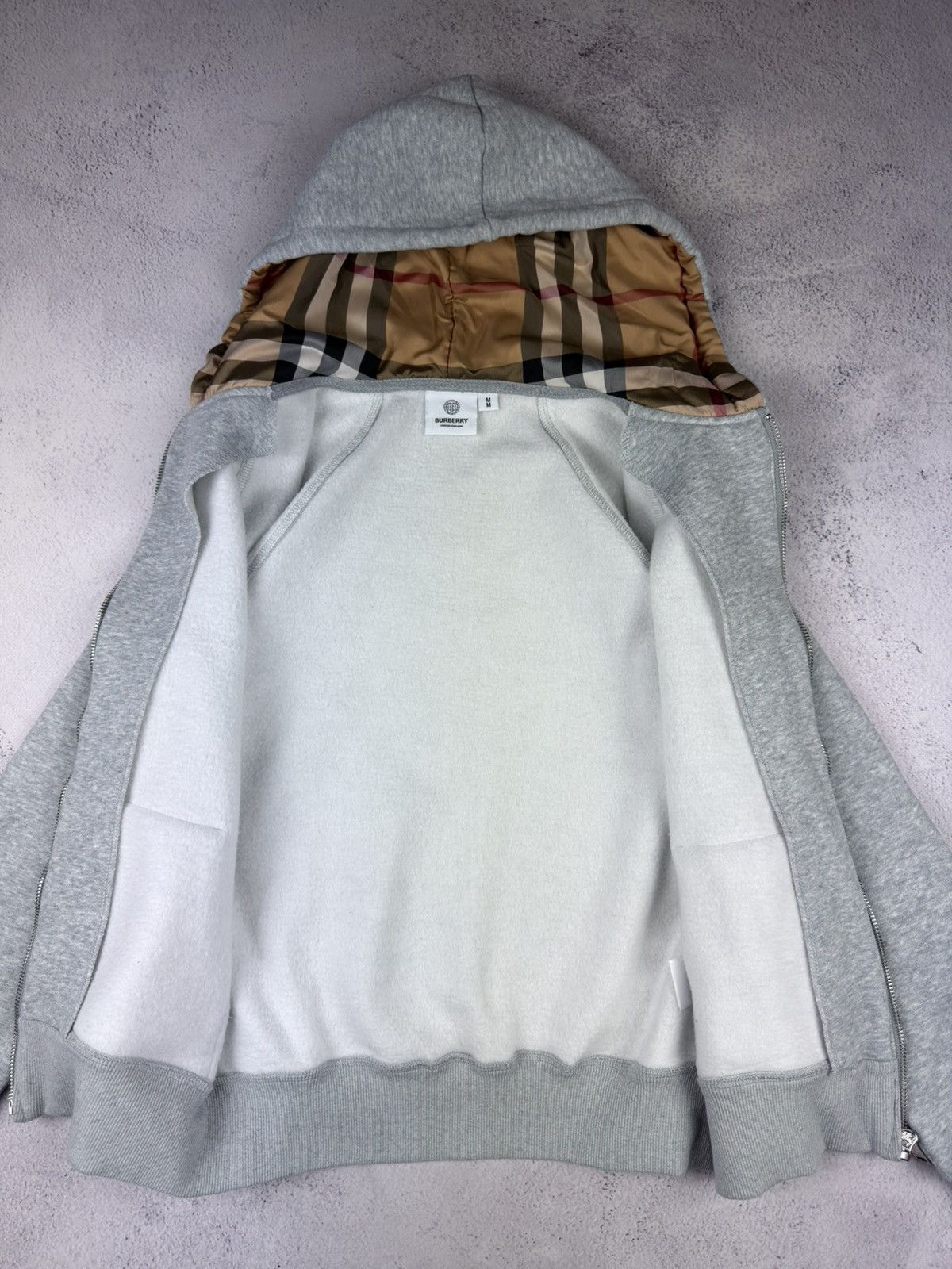 Burberry Burberry Women's Grey Zip Up Hoodie Sweatshirt Size M Size M / US 6-8 / IT 42-44 - 8 Thumbnail