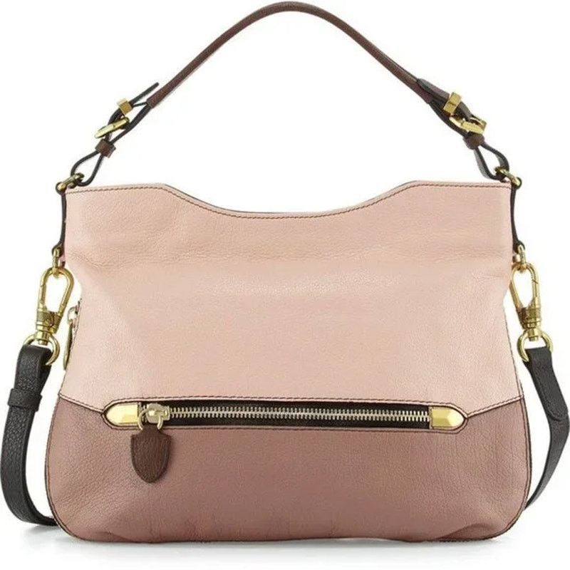 Oryany Shoulder Ellie Leather Colorblock Hobo Bag in Beige, Women's
