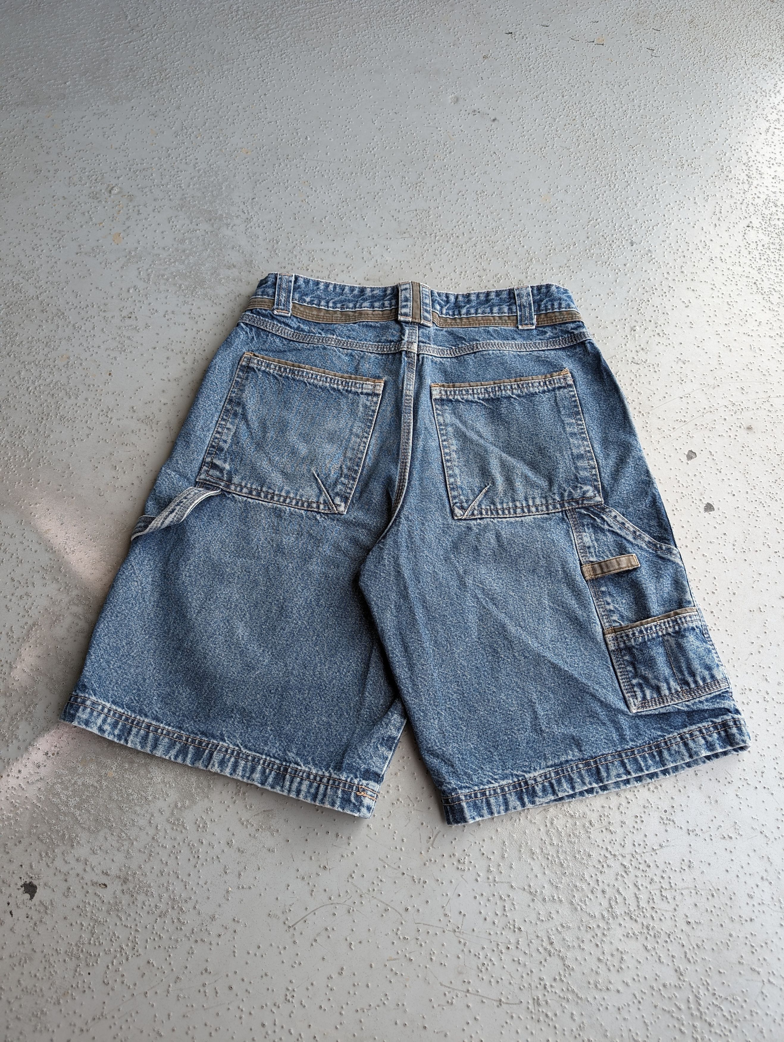 Pre-owned Faded Glory X Jnco Crazy Y2k Faded Glory Carpenter Jorts Baggy Skater Shorts In Blue