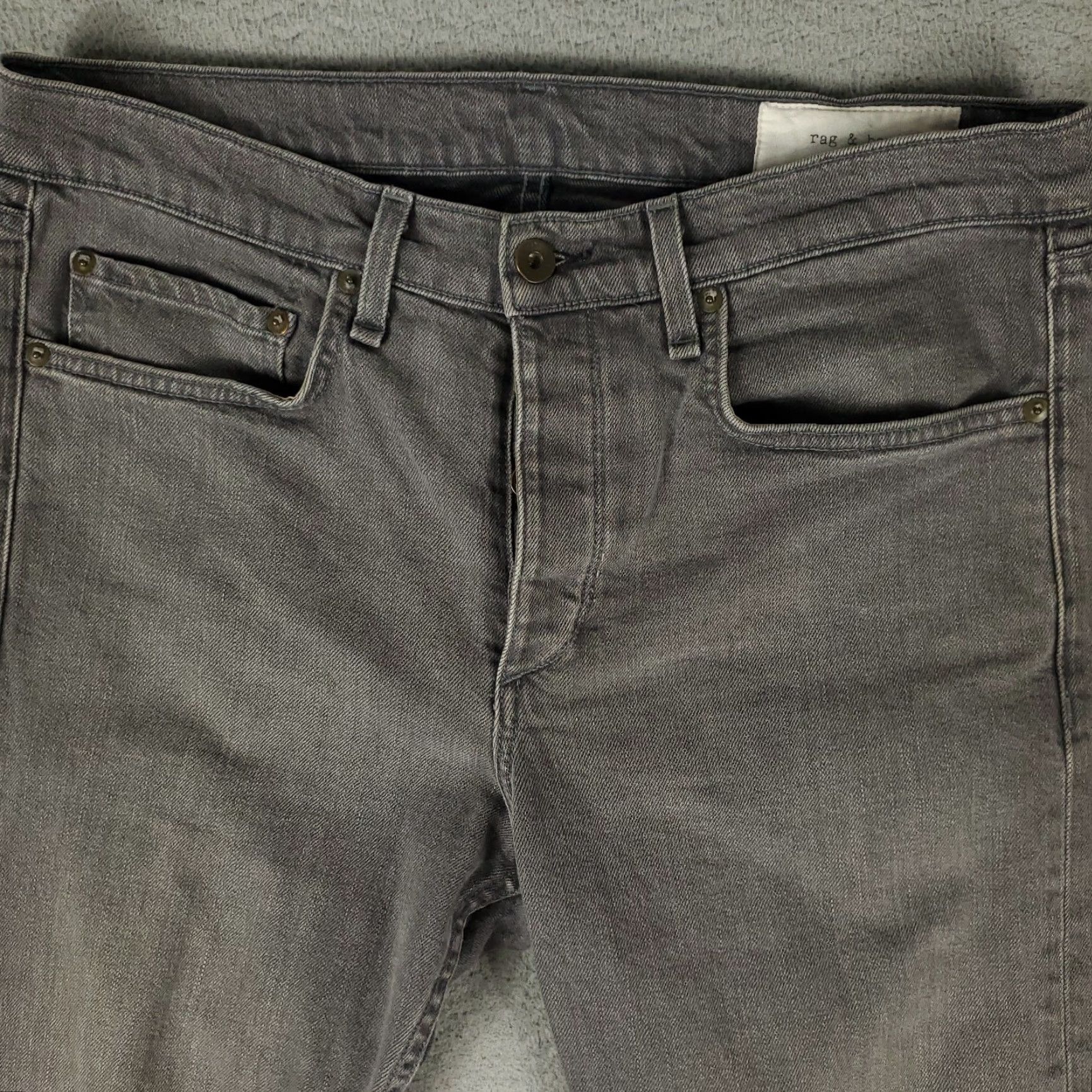 Rag & Bone rag & bone Jeans Mens 34x33 Gray Extra Slim Fit Denim Pants Regular Waist 34 5-Pocket Design Straight Vintage No Size US 34 / EU 50 - 2 Thumbnail