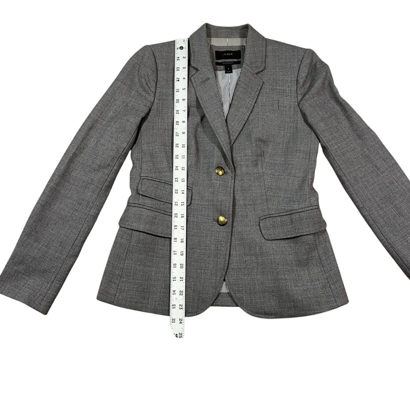 J.Crew J.Crew Blazer Womens Grey Wool Schoolboy Preppy Size 2 Size XS / US 0-2 / IT 36-38 - 3 Thumbnail