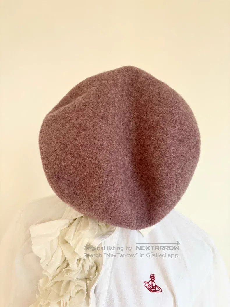 Vivienne Westwood Vivienne Westwood Pink Saturn Graffiti Embroidered Beret Size ONE SIZE - 4 Thumbnail