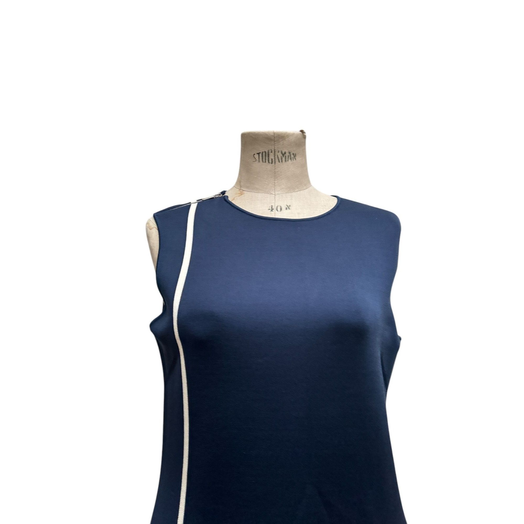 Hermes Navy Silk Dress Size M / US 6-8 / IT 42-44 - 4 Thumbnail