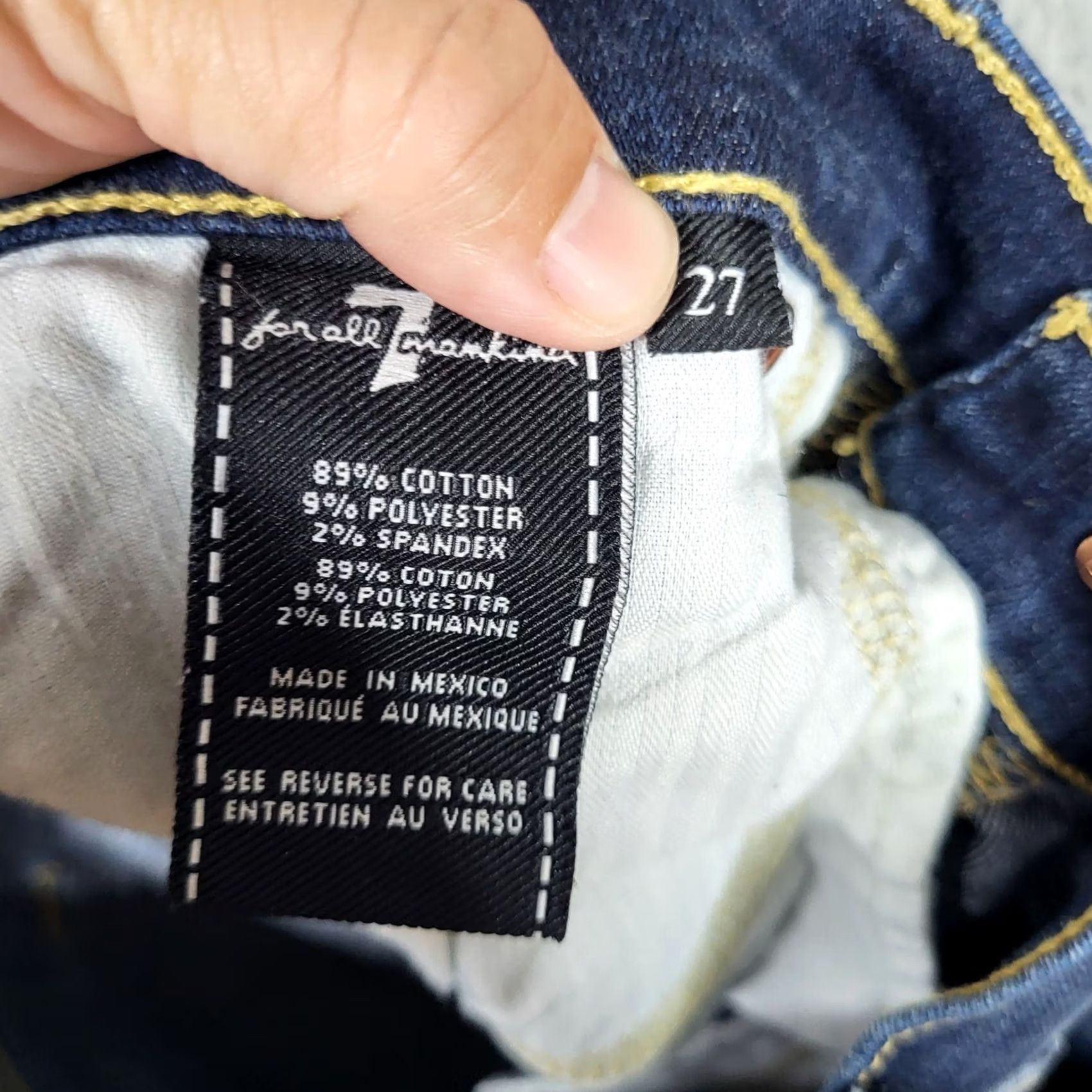 7 For All Mankind 7 For all mankind Gwenevere Jeans Skinny Blue Size 27 Women Regular Denim 5-Pocket Mid Rise Casual Jeans Womens Size 27" / US 4 / IT 40 - 2 Thumbnail