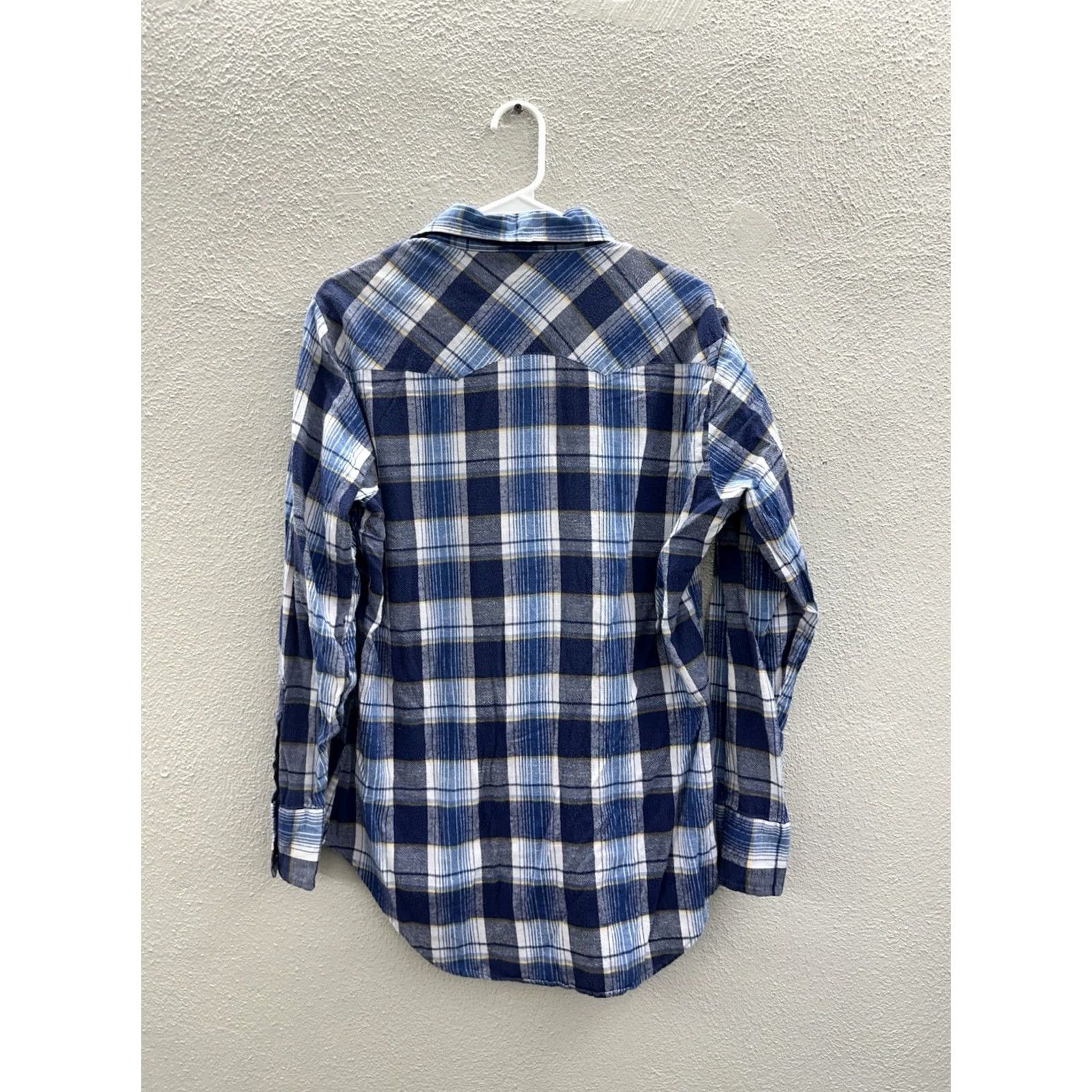 Levi's Levis Shirt Classic Plaid Long Sleeve Pearl Snap Up Vintage Sutter Creek Mens Large Blue Cotton Button-Up 80s 90s Fashion Mens Size US L / EU 52-54 / 3 - 5 Thumbnail