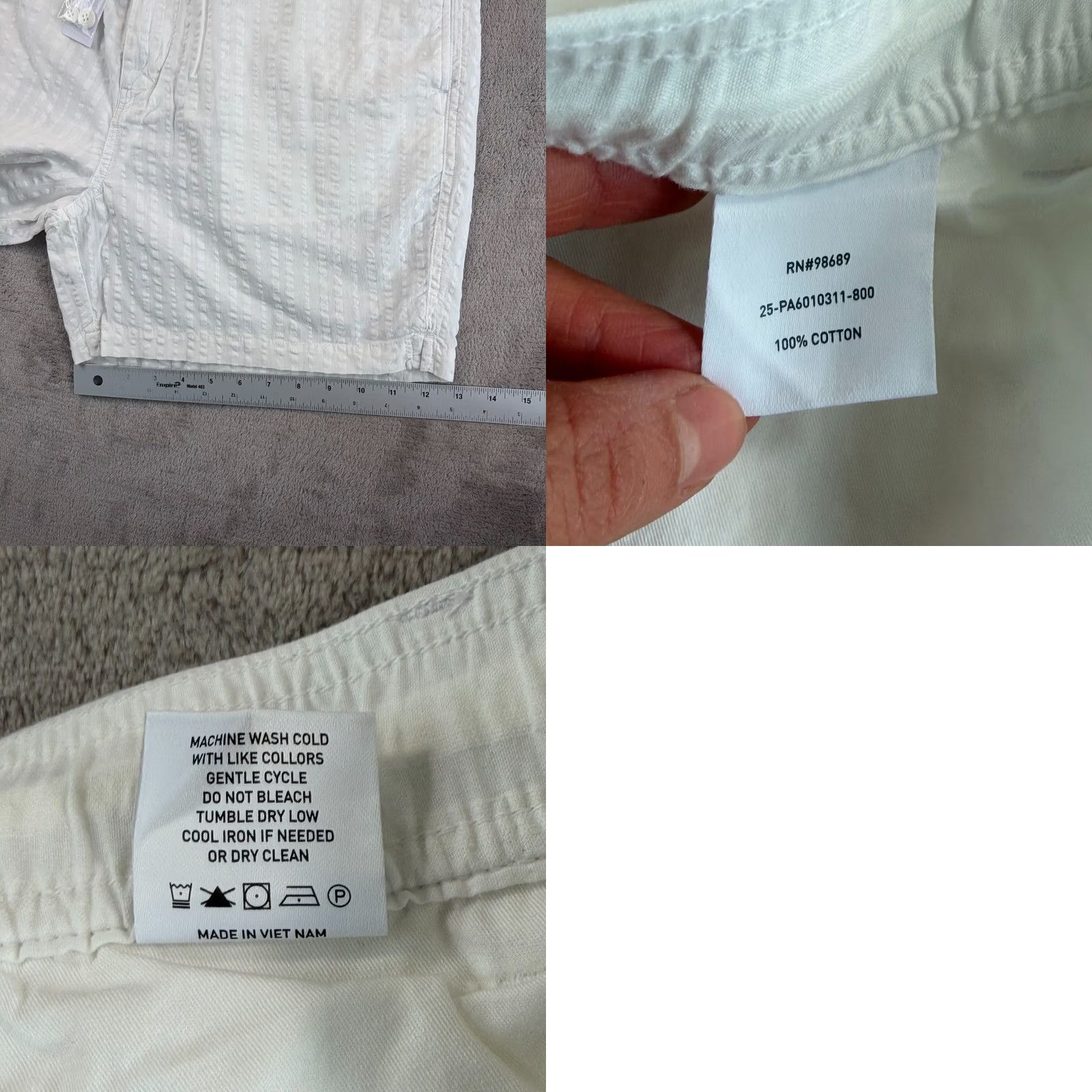 Todd Snyder Todd Snyder 5" Seersucker Beachcomber Shorts White Men XL Designer NWT Cotton Drawstring Pockets Slim Fit Casual Summer 5" Inseam Mens Size US 36 / EU 52 - 8 Thumbnail