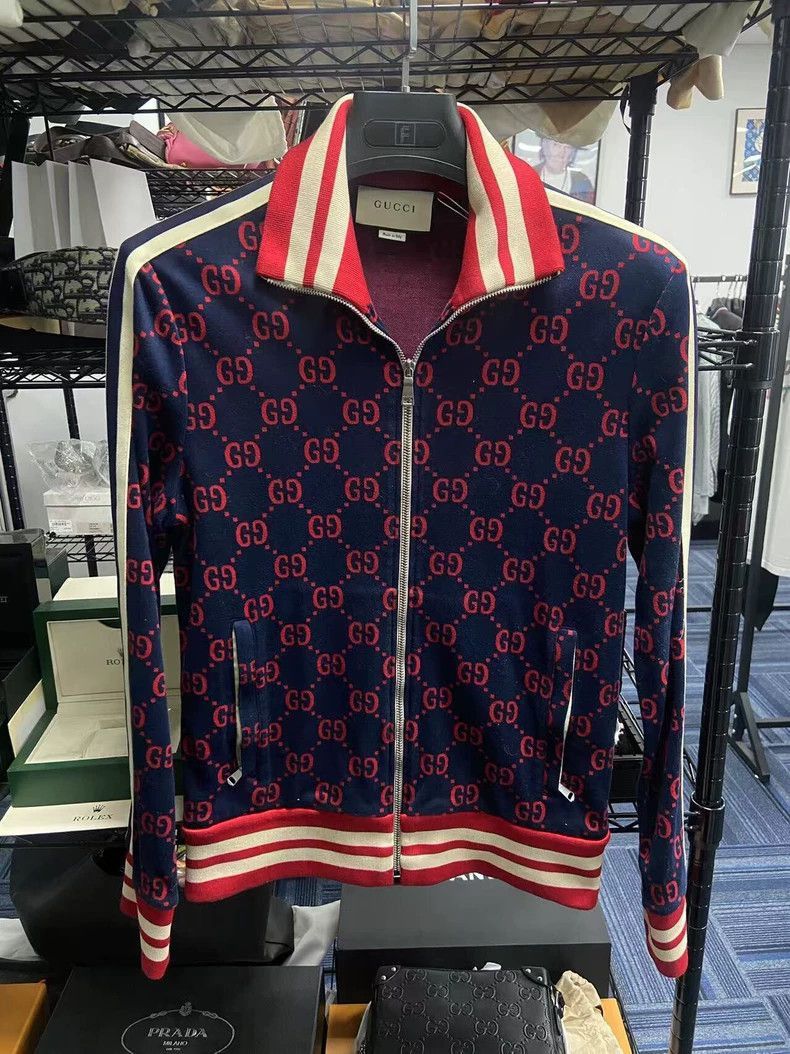 Gucci Blue Double G Zip Jacket-2506