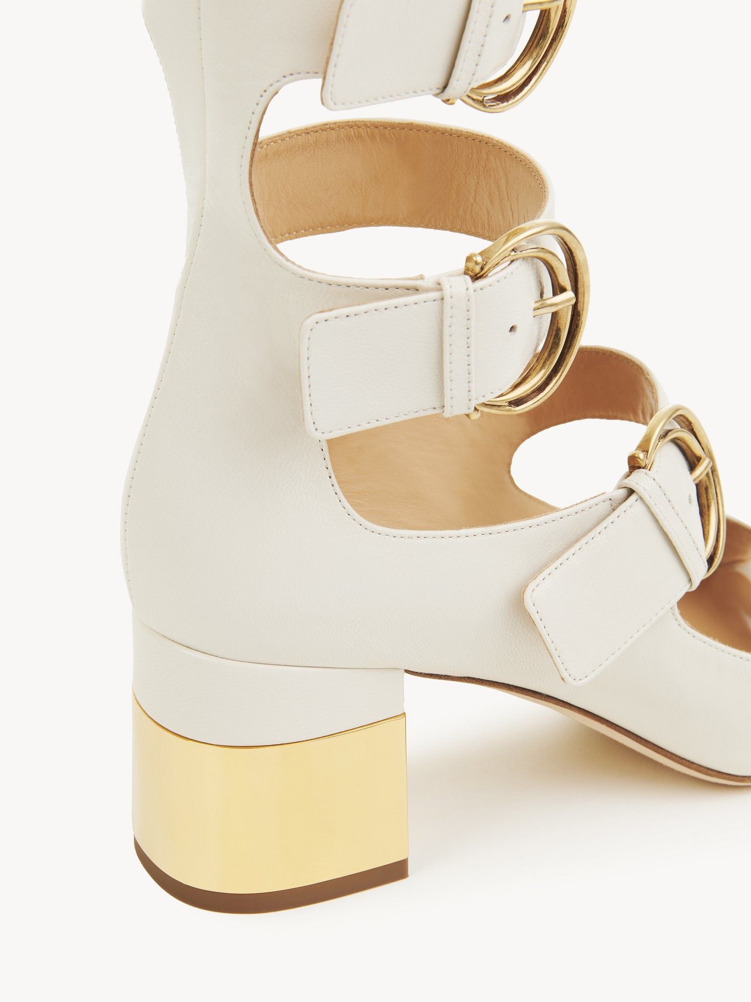 Chloe oc11z0525 Alizè Heeled Sandals in Off White Size US 11 / IT 41 - 5 Thumbnail