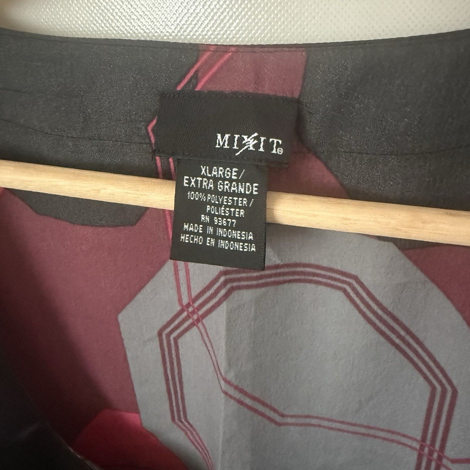 Other Mixit Sheath Dress Black Red Geometric Baby Doll Satin XL Size XL / US 12-14 / IT 48-50 - 3 Thumbnail