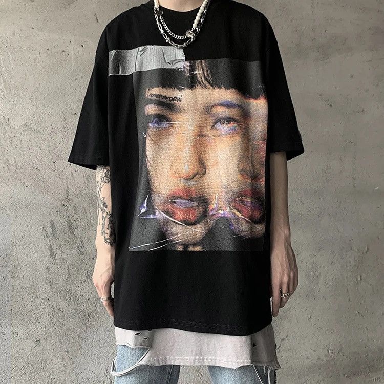 Japanese Brand × Vintage Girl Graphic Collage Tee Shirt y2k retro style Size US M / EU 48-50 / 2 - 2 Thumbnail