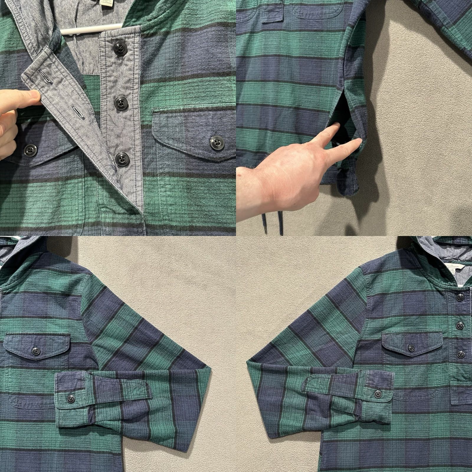 Vintage L.L. Bean Signature Shirt Women L Green Plaid Hoodie Classic Outdoor Archive Chamois 1958 Size L / US 10 / IT 46 - 8 Thumbnail