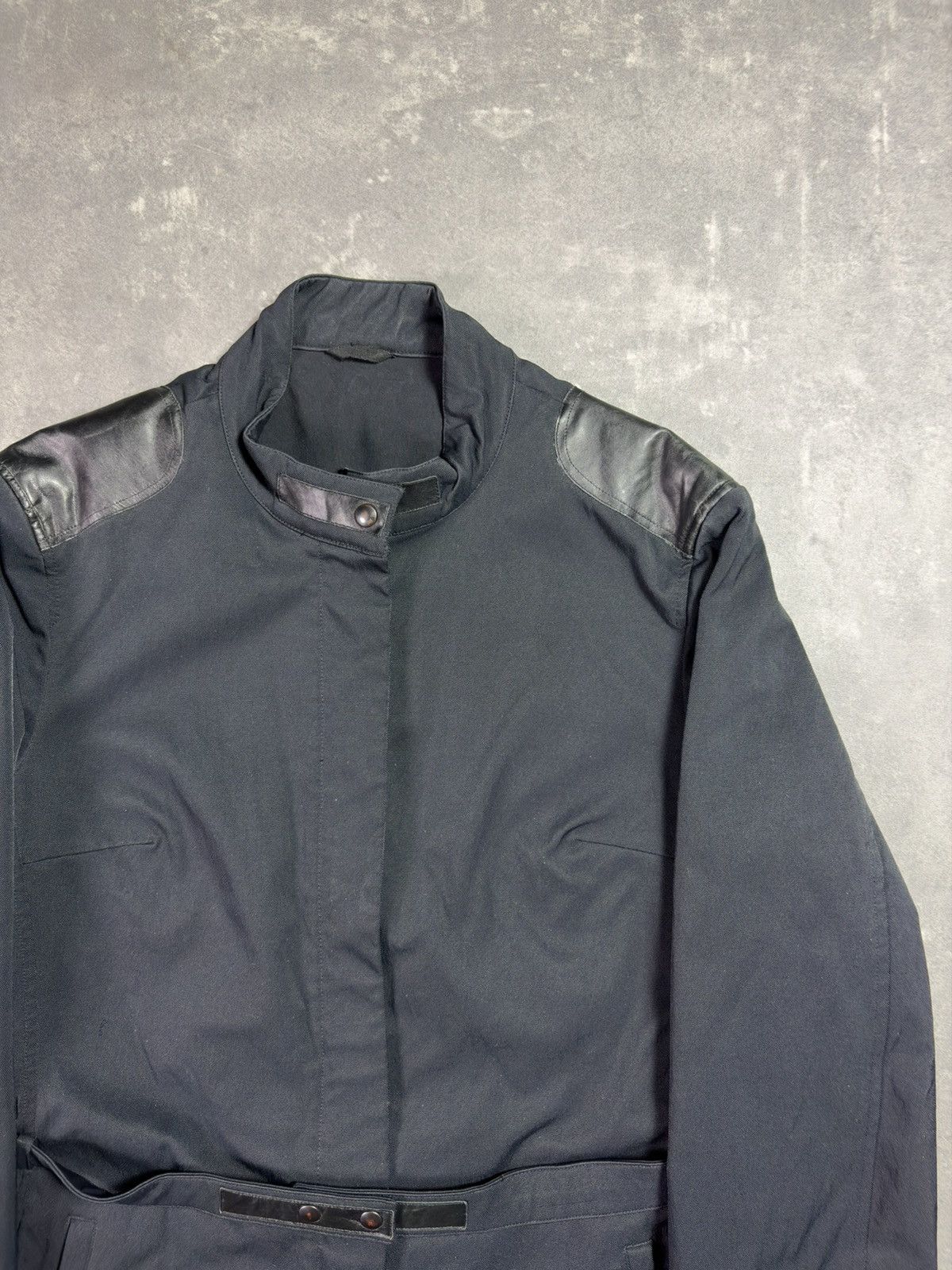 Neil Barrett 90s Neil Barrett Moto Belted Racing Coat 48 50 Leather Patch Size US L / EU 52-54 / 3 - 5 Thumbnail