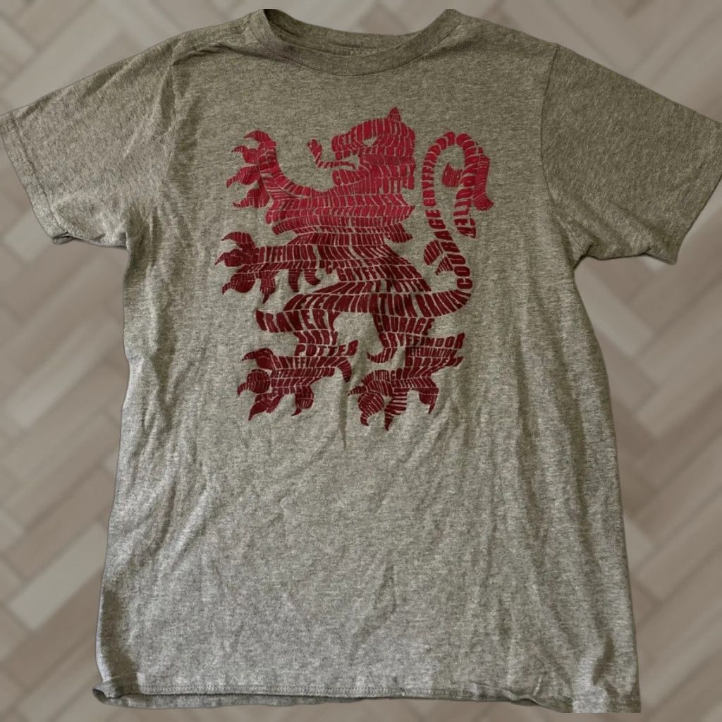 VINTAGE Harry Potter Women T-Shirt Gray L Short Sleeve Solid Casual Blouse Loose Tops 29-3 Womens
