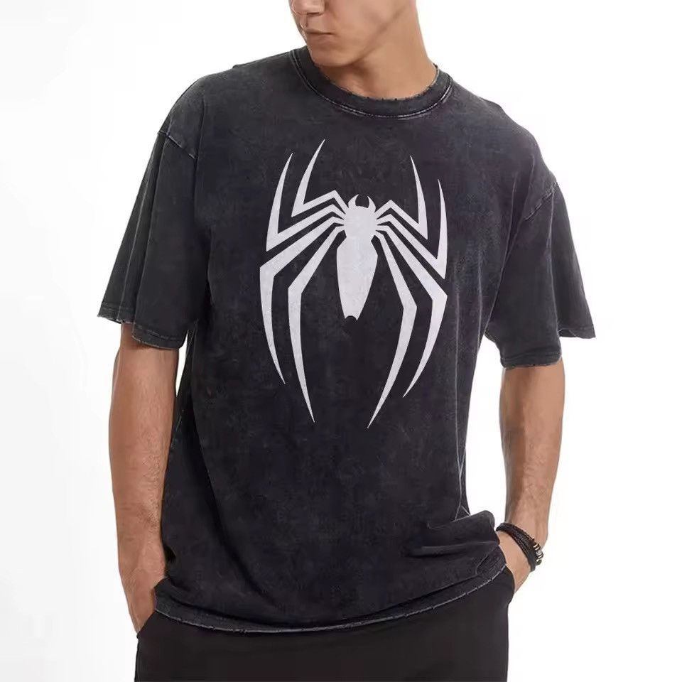 Vintage Washed Retro Spider-man Graphic Printed Cotton Tshirt Size US XXL / EU 58 / 5 - 1 Thumbnail