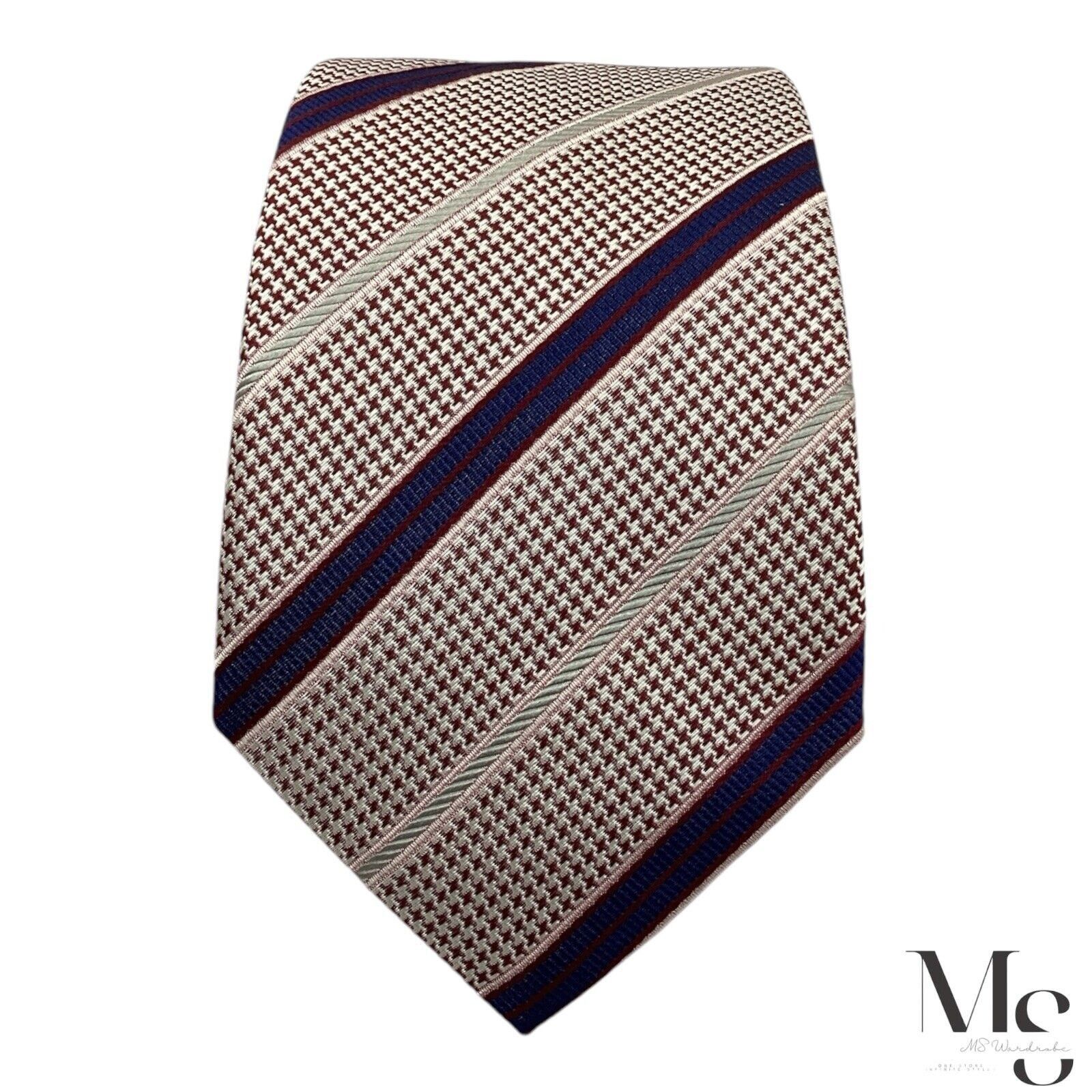 Canali CANALI Red & Blue Striped Silk Tie Made In Italy W:3.25" NWO Size ONE SIZE - 3 Thumbnail
