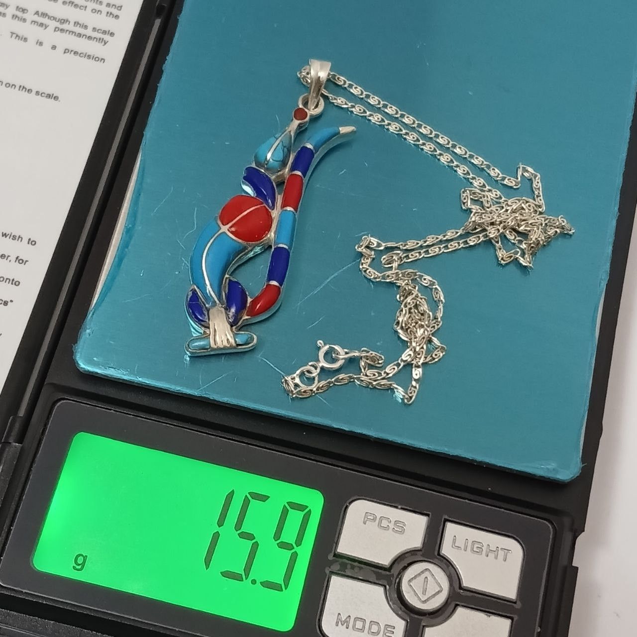 Sterling Silver Egyptian Cobra Pendant – 925 Silver, Stone Inlaid, Pharaonic Size ONE SIZE - 5 Thumbnail