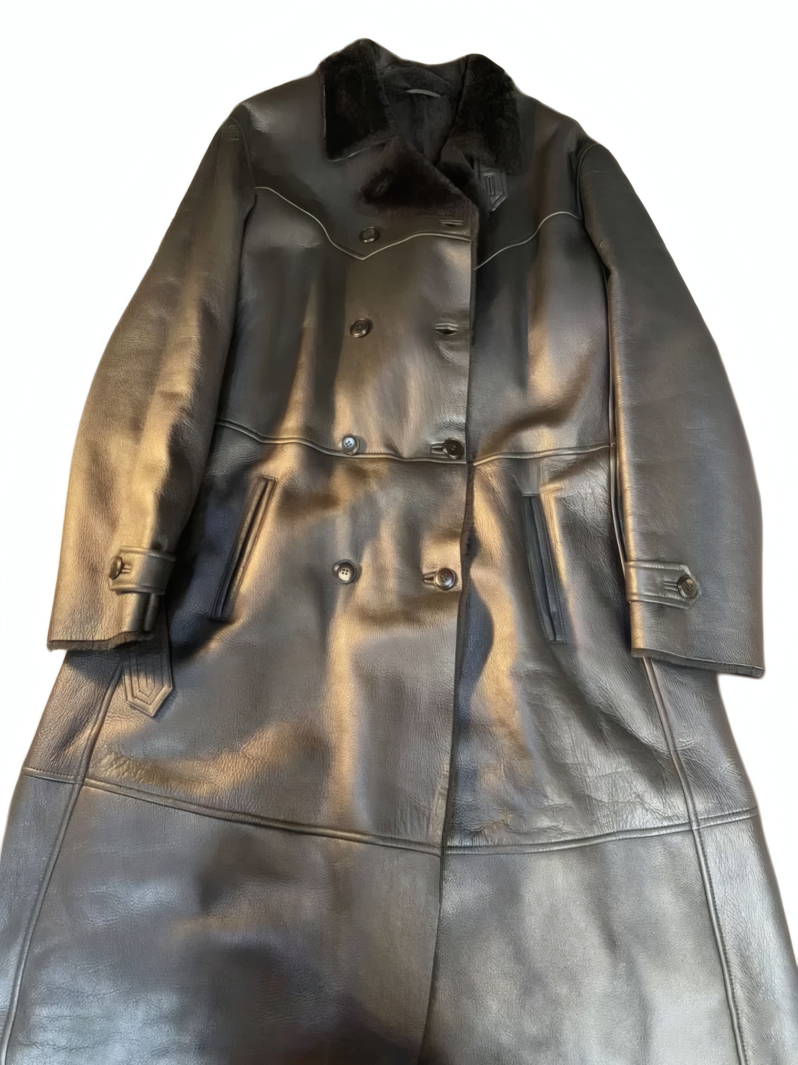 Giorgio Armani Borgo 21 Black Label Shearling Trench Coat