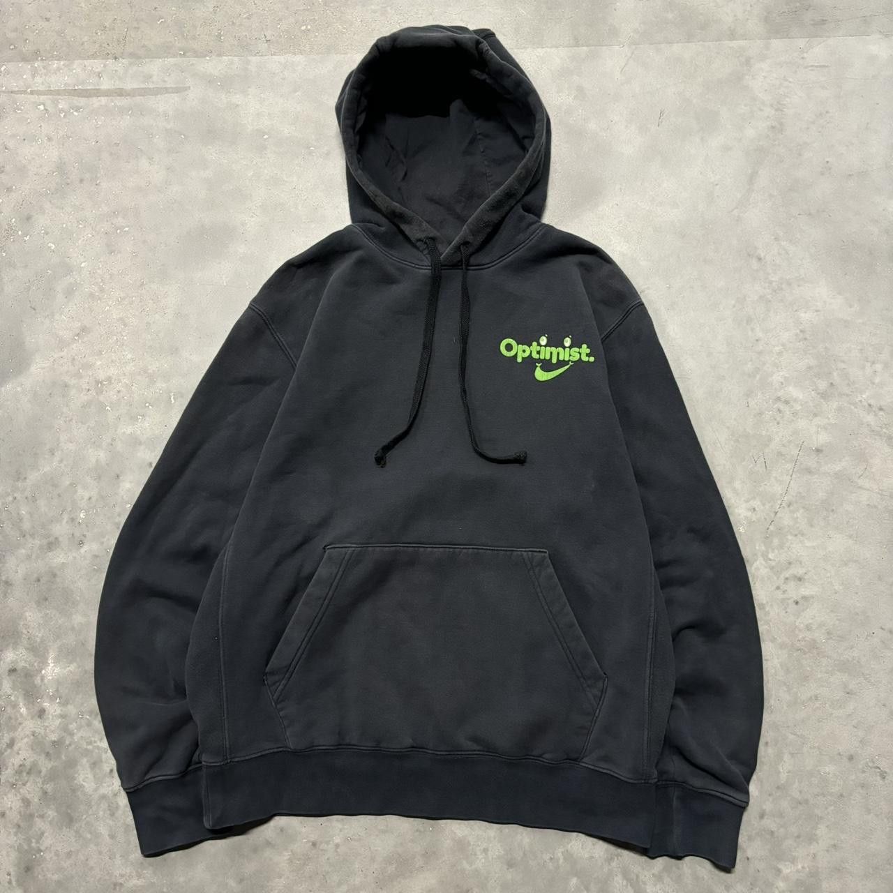 Nike × Vintage Vintage Y2K/2000s Black Nike Optimist Essential Hoodie! Size US M / EU 48-50 / 2 - 1 Thumbnail