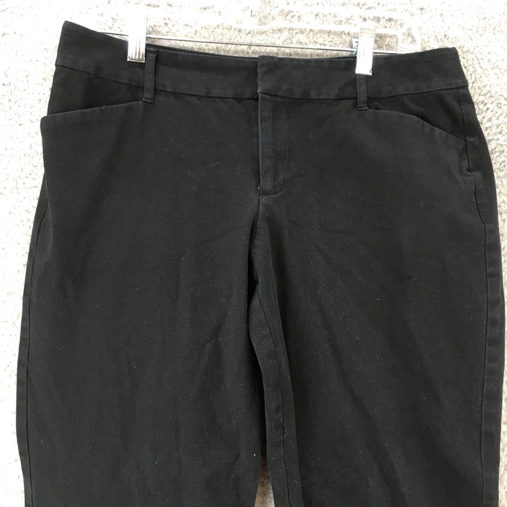 Eddie Bauer Eddie Bauer Chino Pants Womens 10 Black Straight Leg Flat Front Mid Rise Zip Fly Pants Size 32" / US 10 / IT 46 - 2 Thumbnail