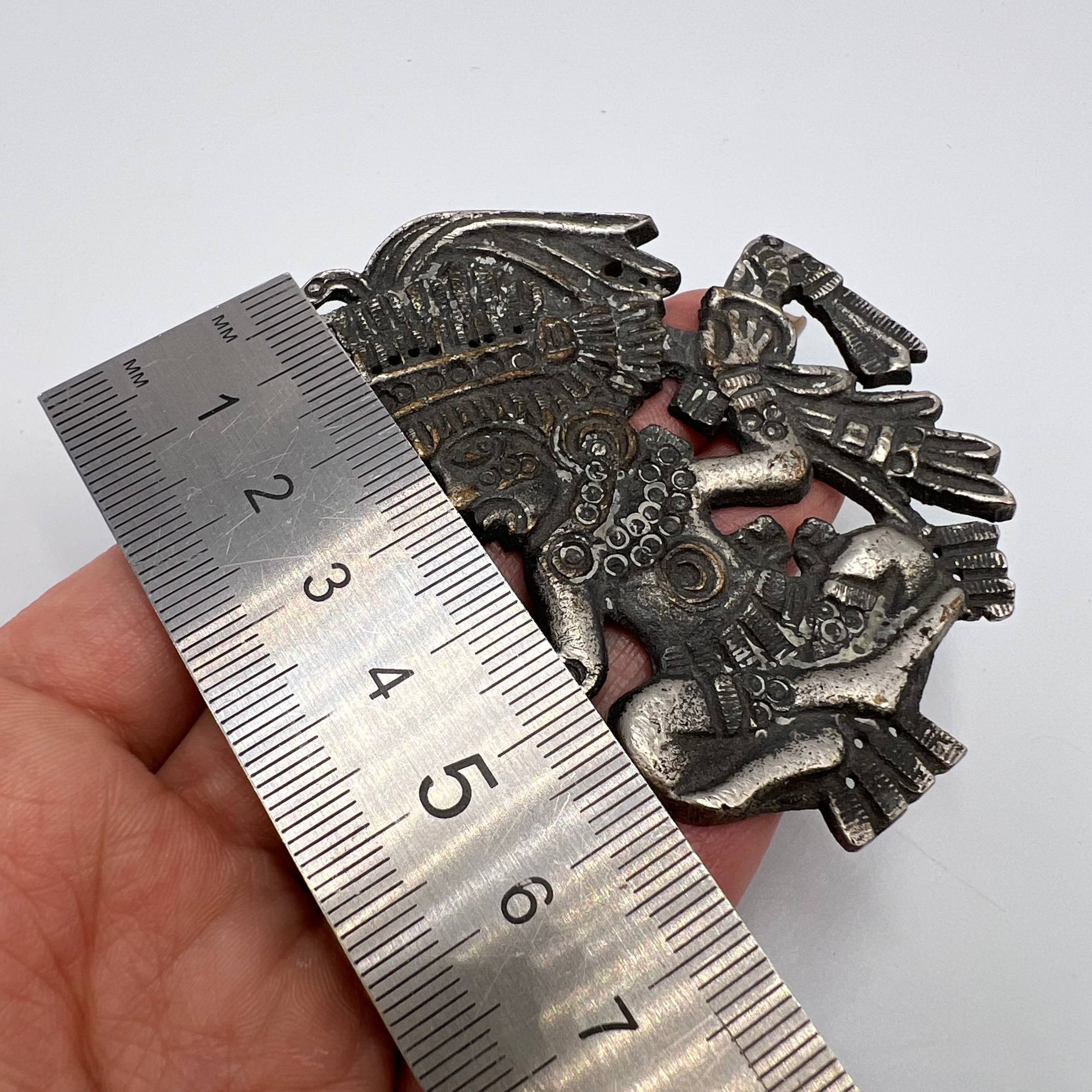 Vintage Vintage Tribal Warrior Plaque Overlay Relief South American Size ONE SIZE - 4 Thumbnail