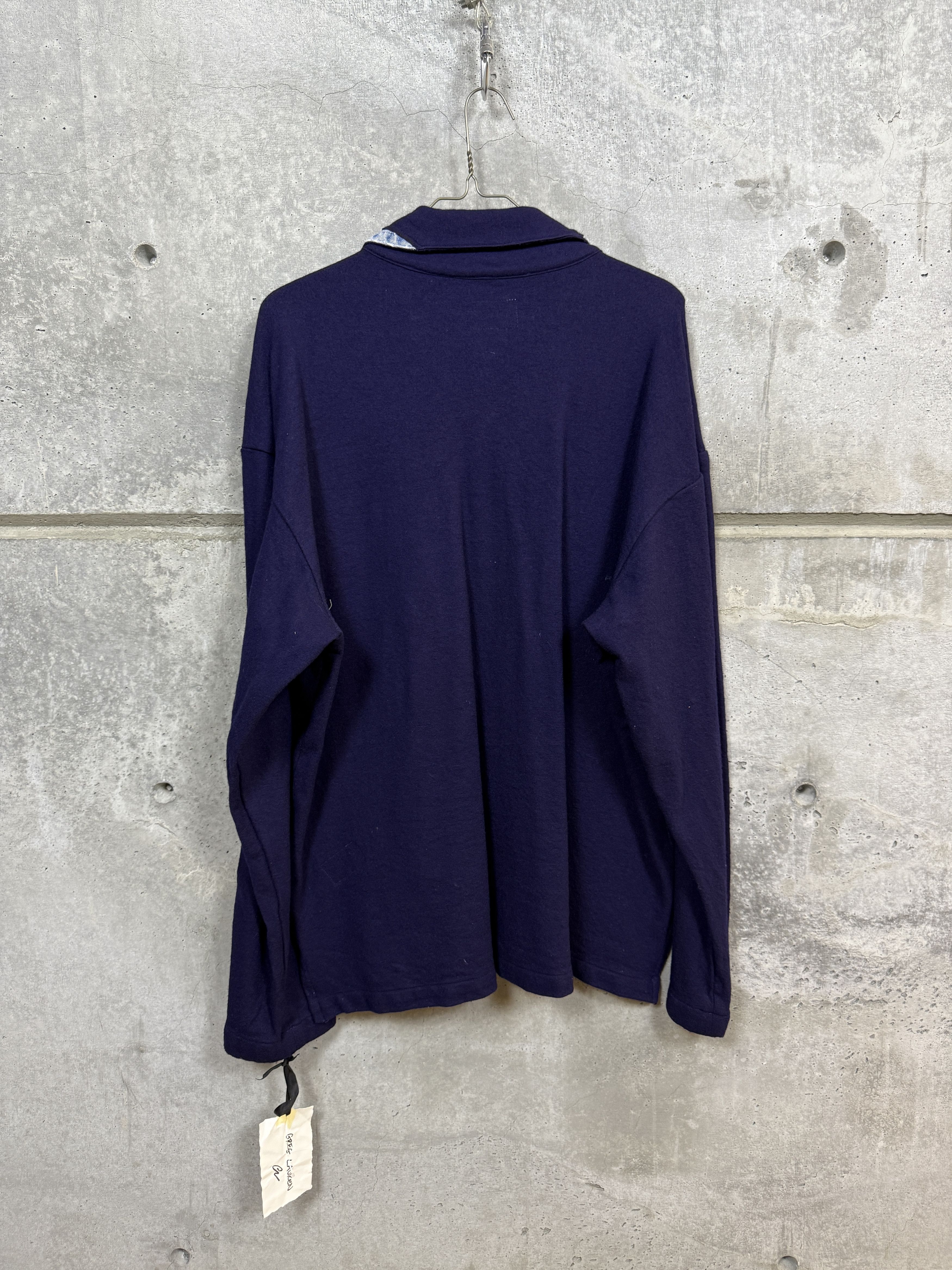 Greg Lauren Greg Lauren Navy Wool Denim Edged Boxy Jacket Size US XL / EU 56 / 4 - 2 Thumbnail
