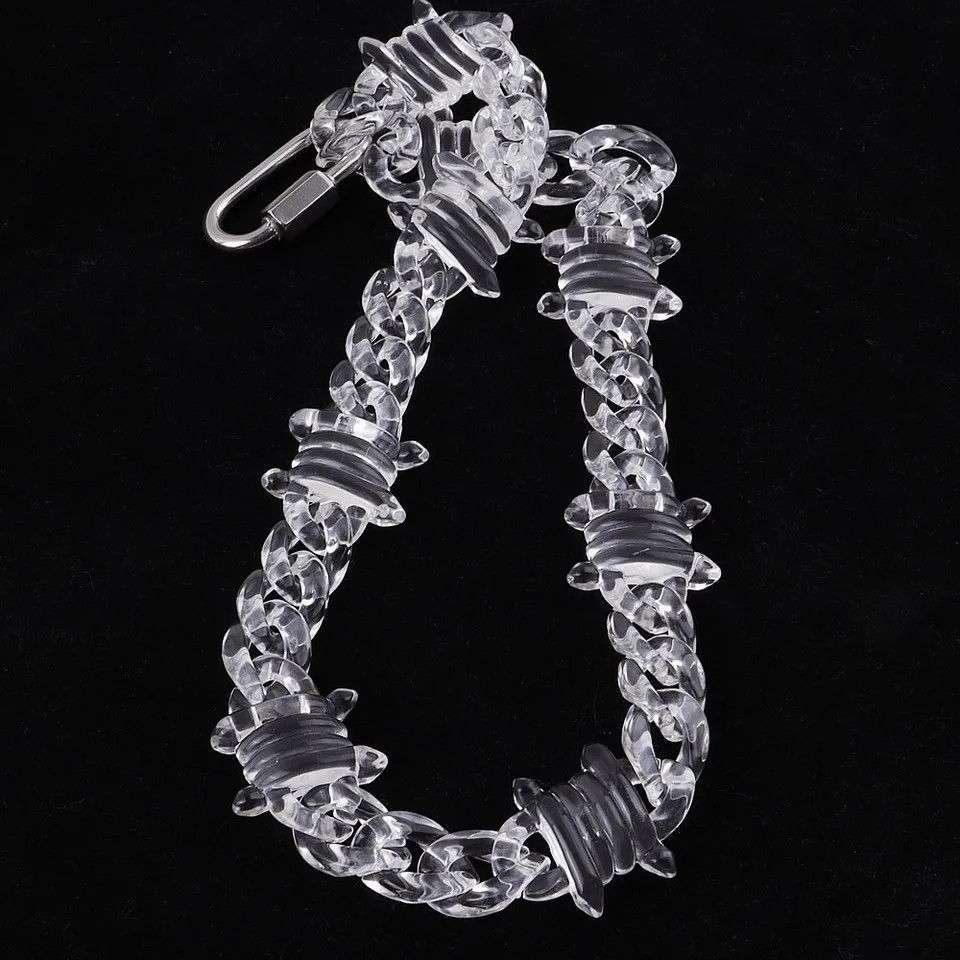 Jewelry Rock Punk Transparent Acrylic Thorns Chain Necklace Size ONE SIZE - 3 Thumbnail
