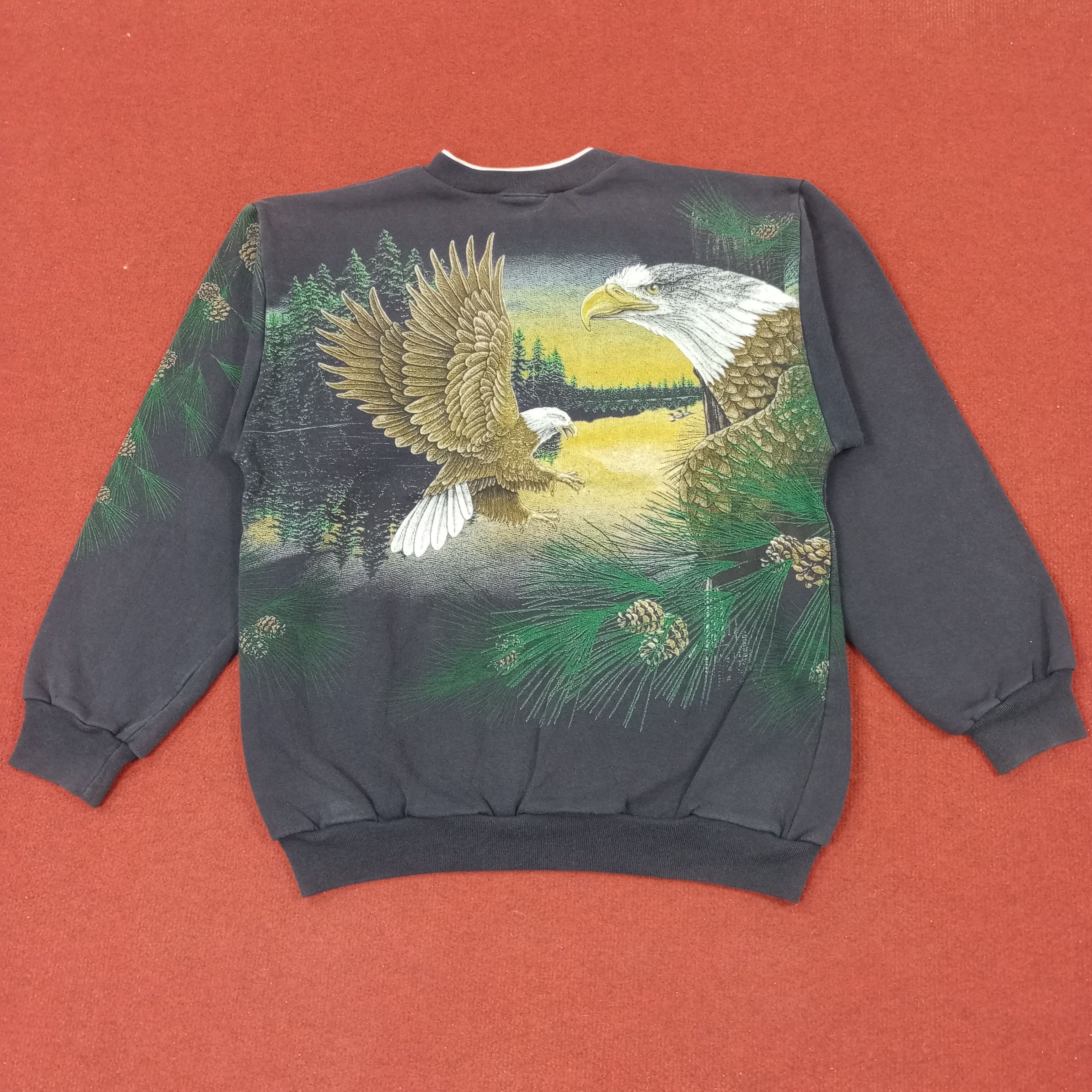 Vintage Eagles Habitat Art Design Style Vintage Sweatshirt c216n15 Size US M / EU 48-50 / 2 - 3 Thumbnail