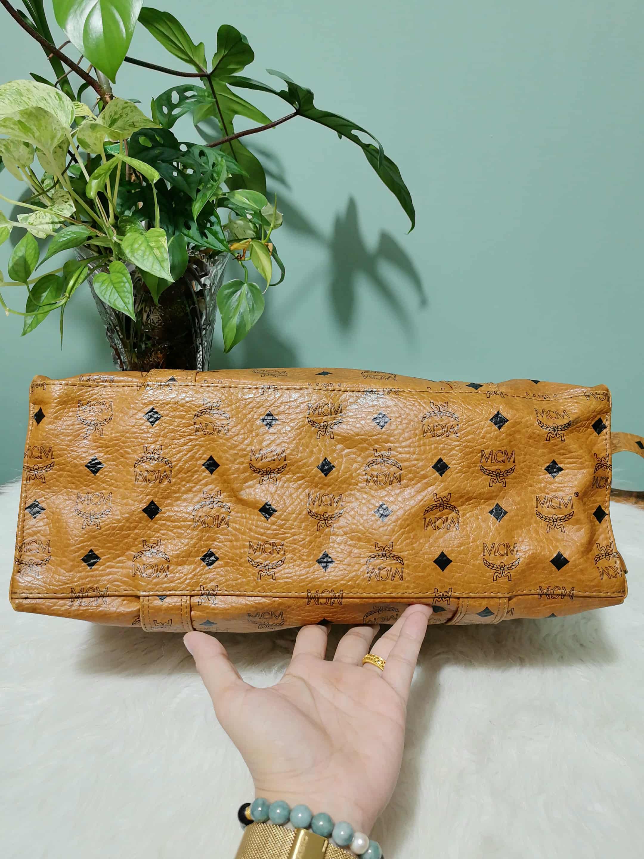 MCM VINTAGE MCM COGNAC VISETOS SHOPPER TOTE MADE in GERMANY Size ONE SIZE - 12 Thumbnail