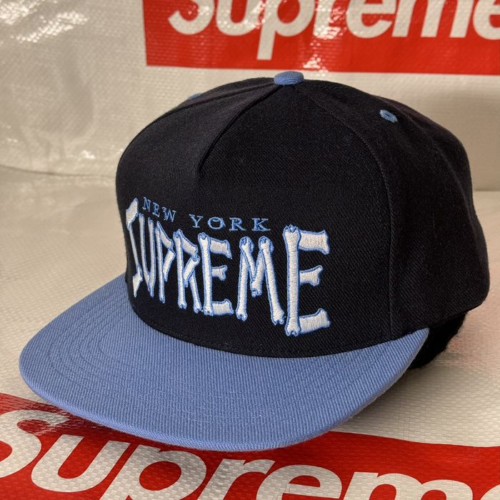 Supreme Supreme Bones Logo 5-Panel Navy hat cap ss 21 | Grailed