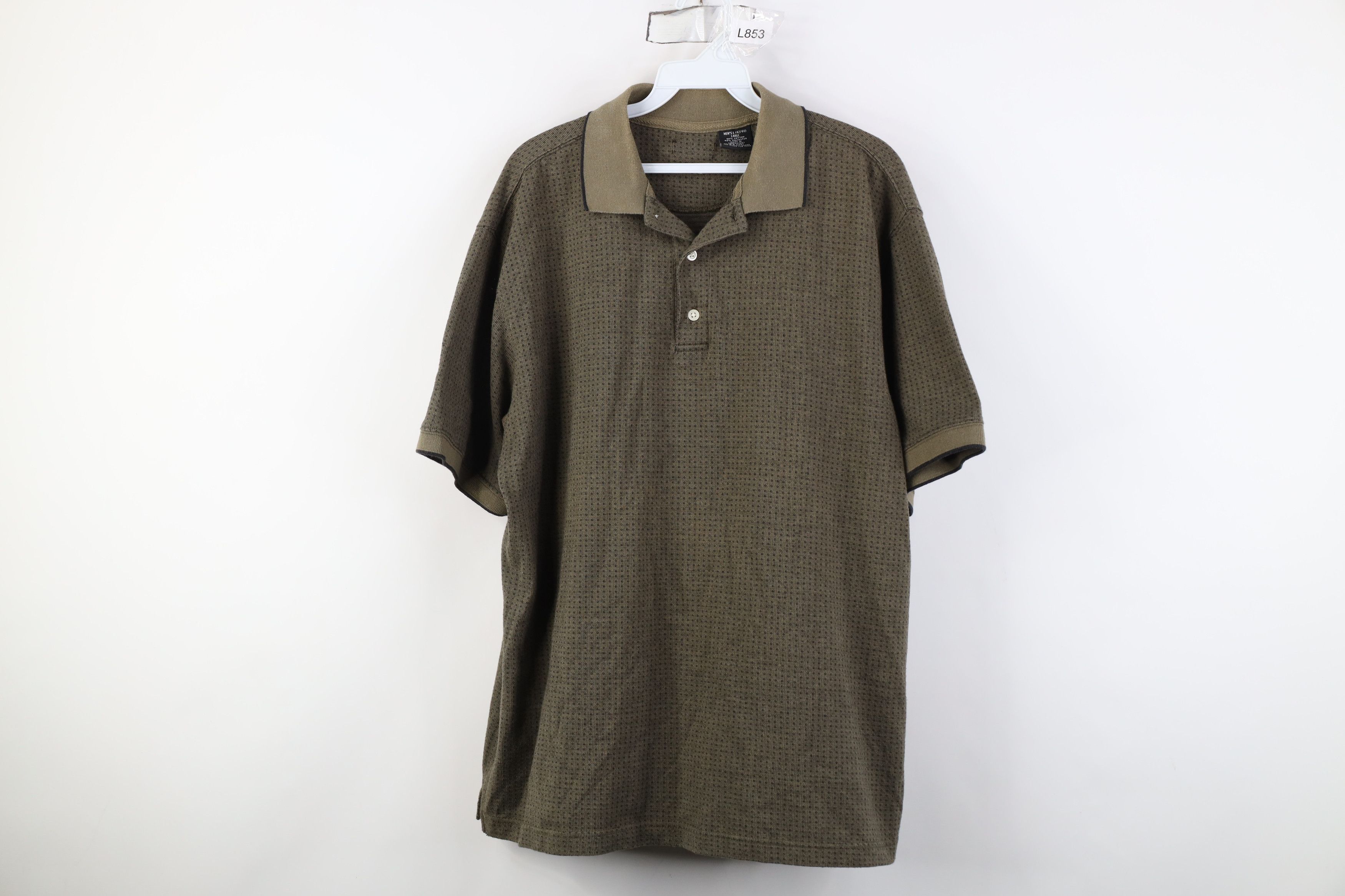Vintage Vintage 90s Streetwear Geometric Knit Golf Polo Shirt Size US L / EU 52-54 / 3 - 1 Thumbnail
