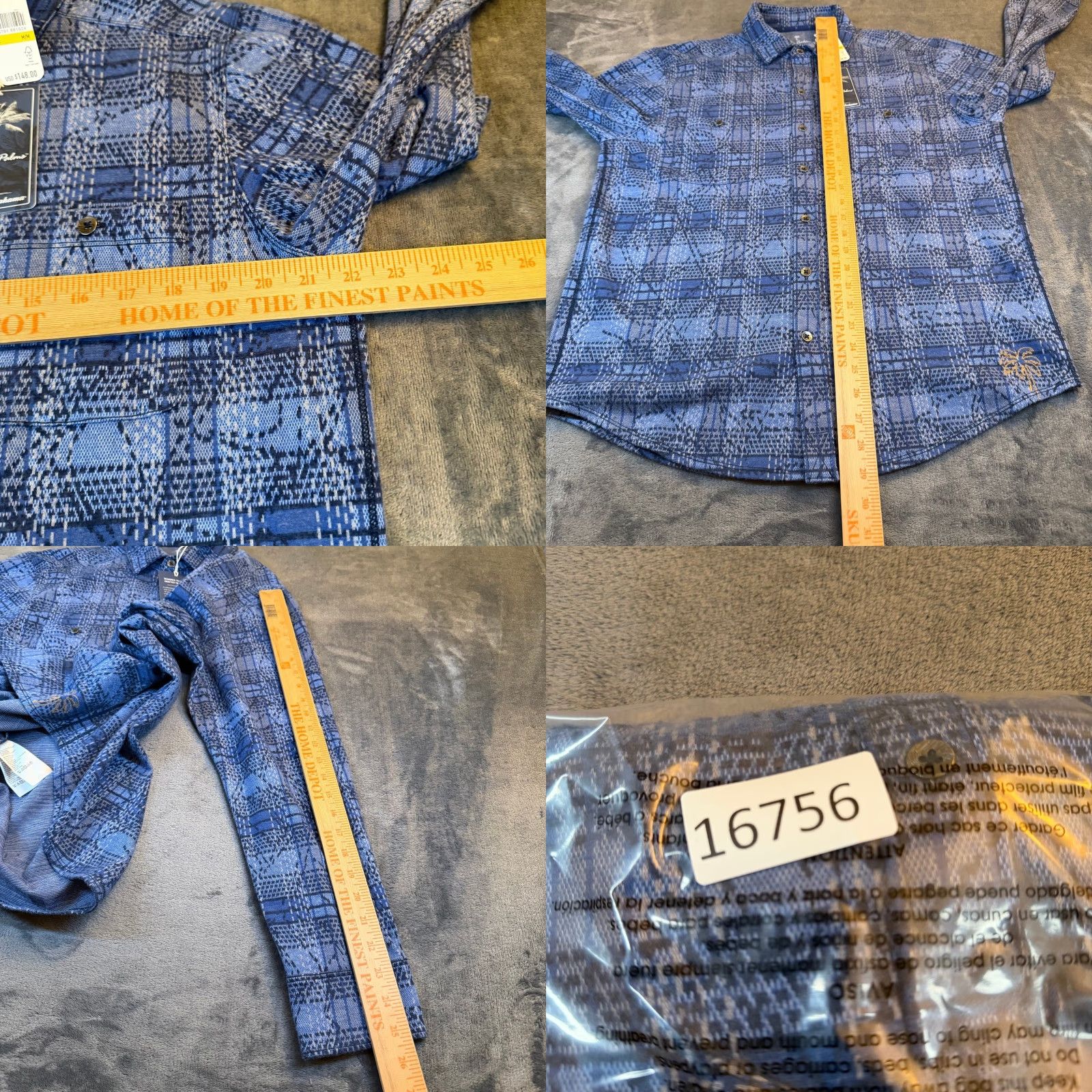 Tommy Bahama Tommy Bahama Indigo Palms Plaid Shirt Button-Up Blue Mens Medium NWT Long Sleeve Casual Beach Resort Pocketed Size US M / EU 48-50 / 2 - 8 Thumbnail
