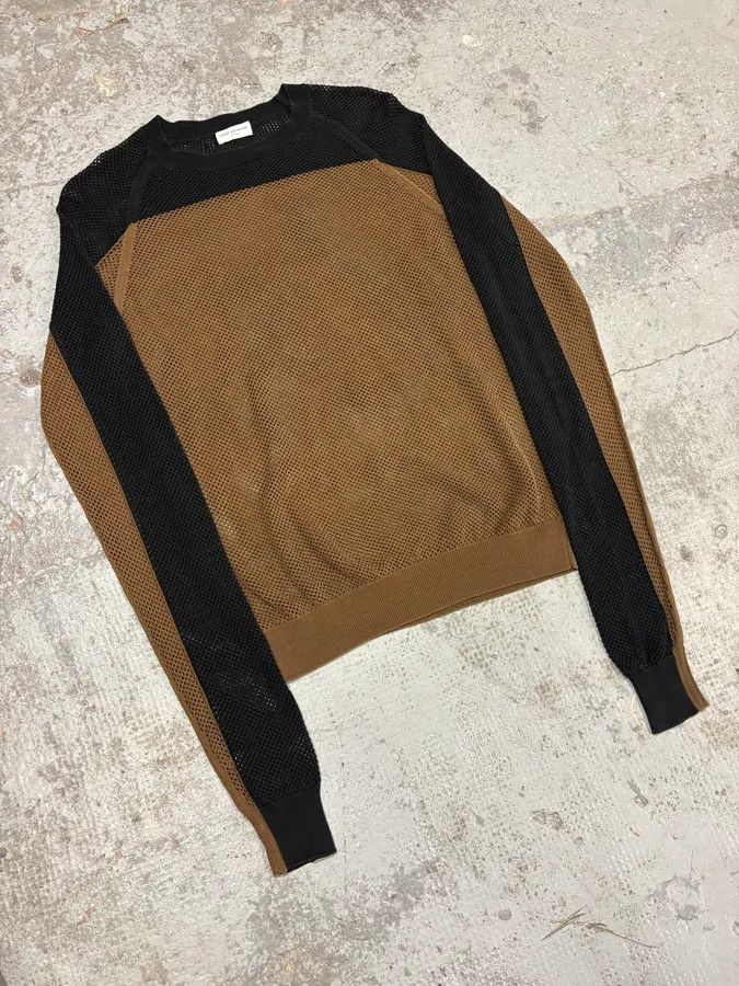 Dries Van Noten 2010s Dries Van Noten Black & Brown Perfored Sweater Size US S / EU 44-46 / 1 - 2 Thumbnail