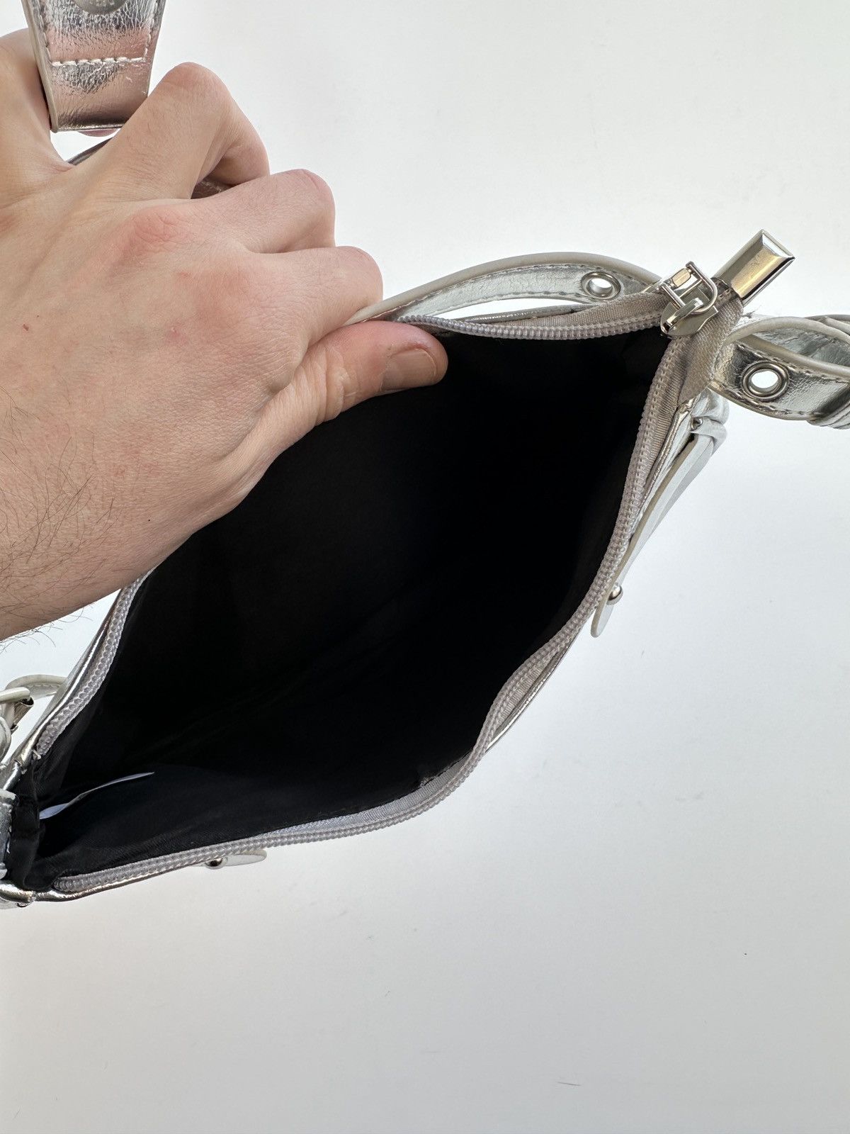 Other Trendy Shoulder Bag Cyber Grunge Aesthetic Chrome Hobo Purse Size ONE SIZE - 8 Thumbnail