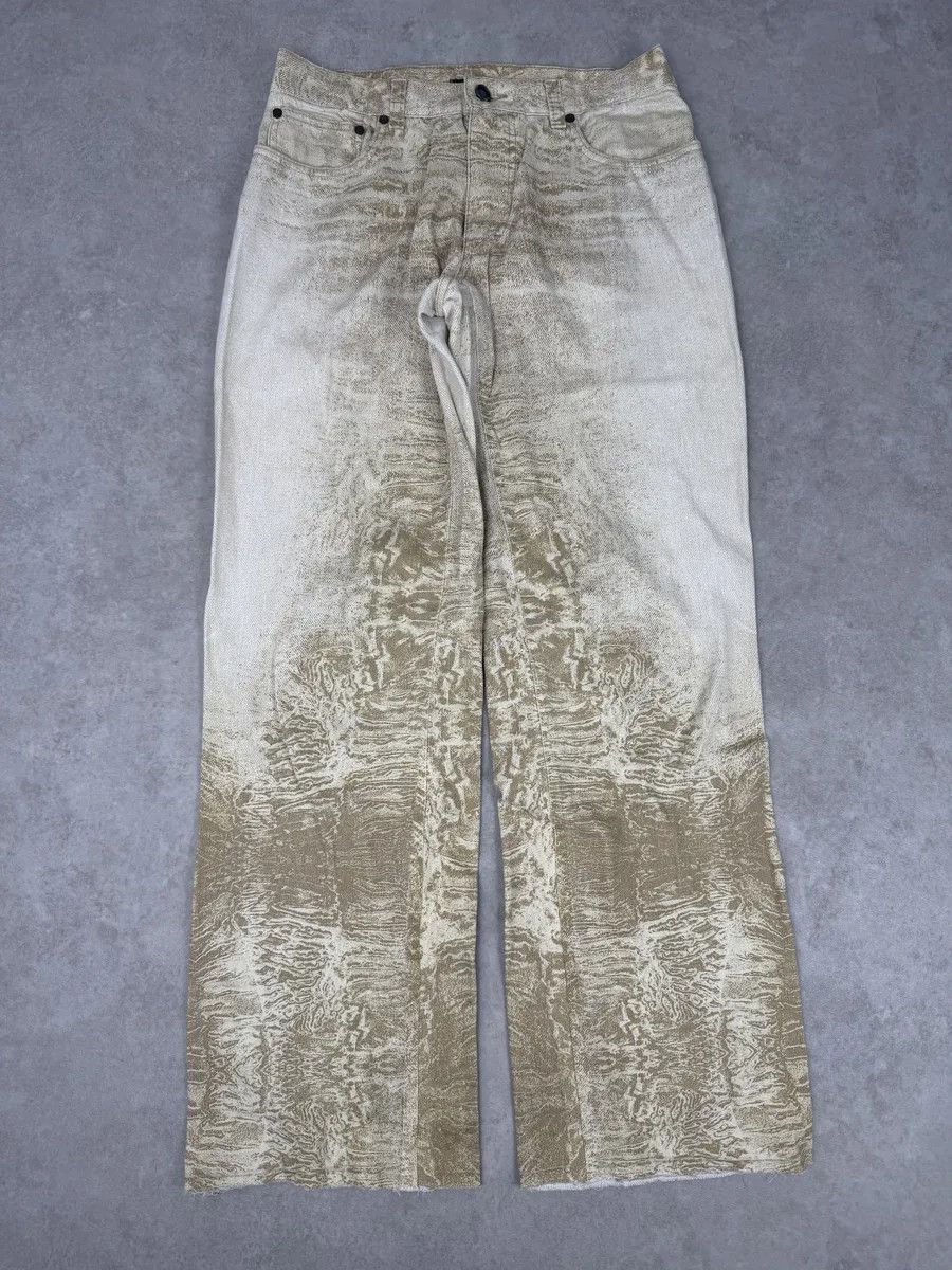 Roberto Cavalli 2000s Roberto Cavalli White & Beige Marble Abstract Pants Size US 30 / EU 46 - 10 Thumbnail
