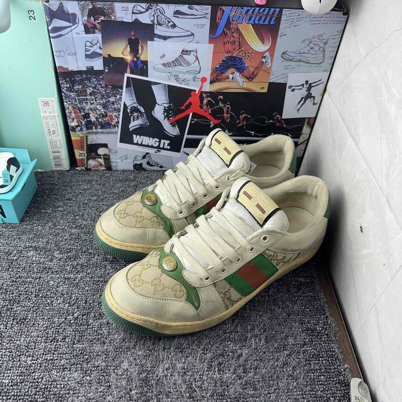 Gucci Gucci Screener Vintage Leather Sneakers - Size US 9.5 / EU 42-43 - 1 Thumbnail