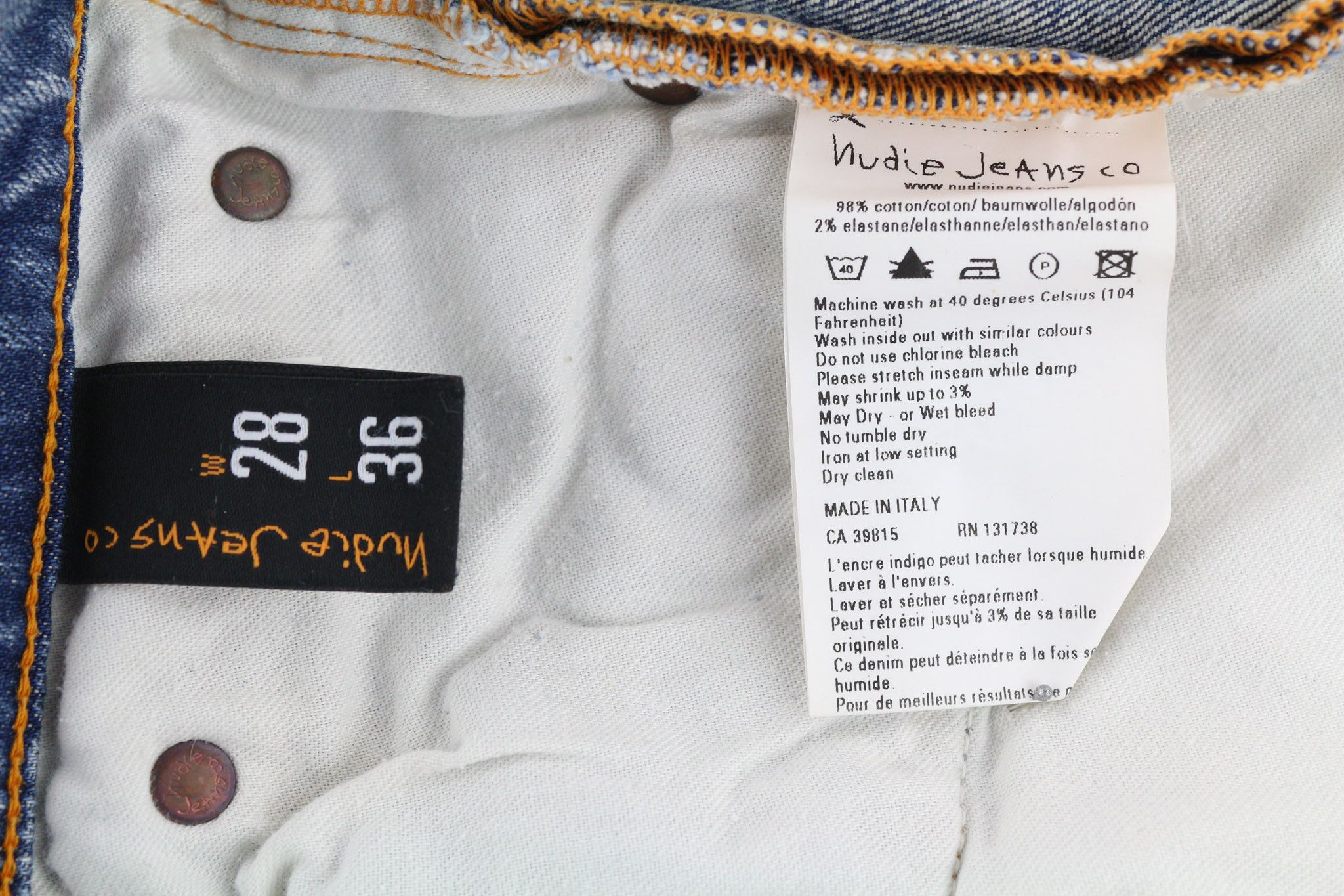 Nudie Jeans TUBE KELLY W28/L36 Cotton Stretch Blue Jeans 80611 Size US 28 / EU 44 - 6 Thumbnail