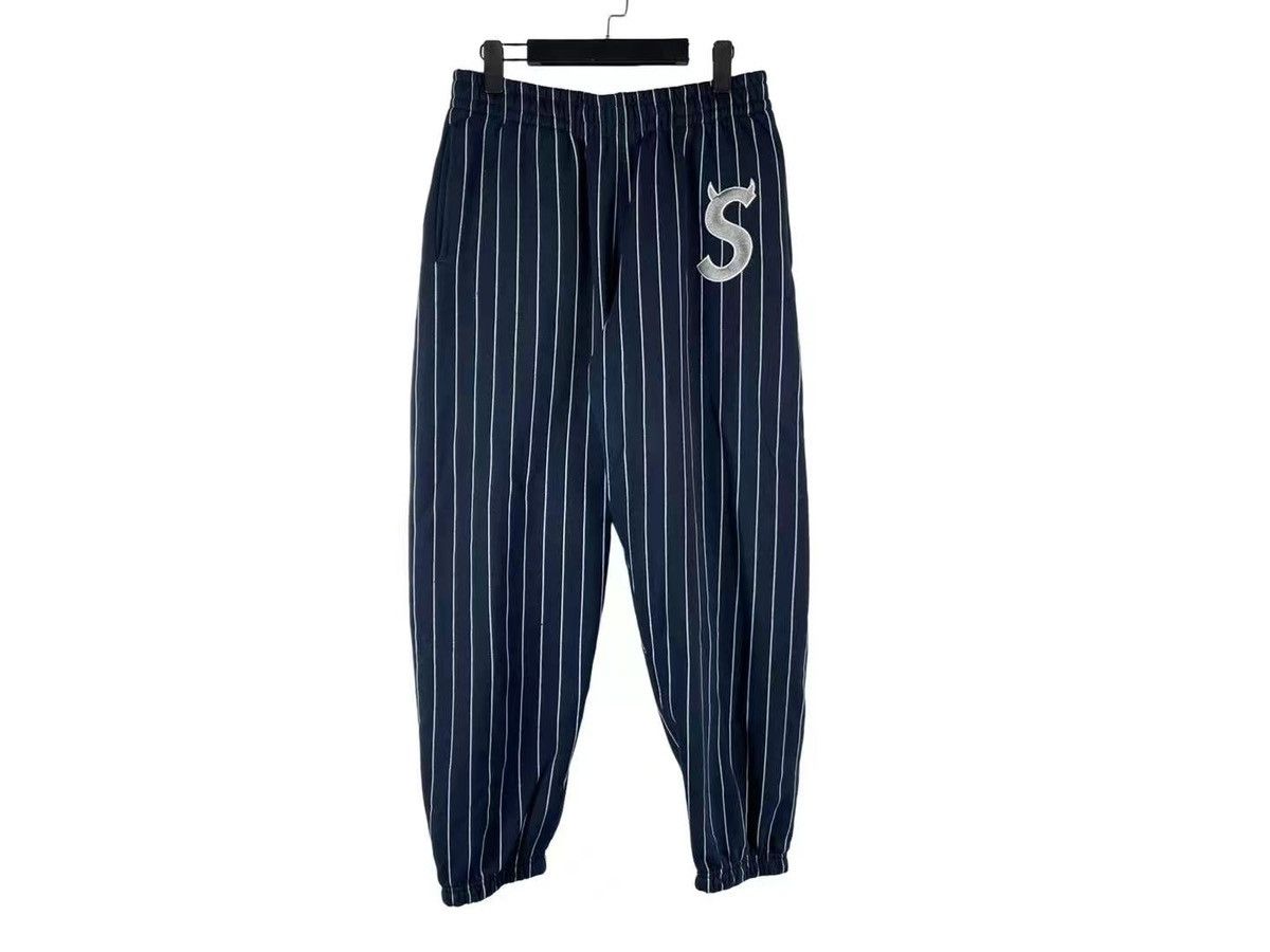 Lacoste × Supreme SS17 Light Blue Track Pants Outline Logo Medium