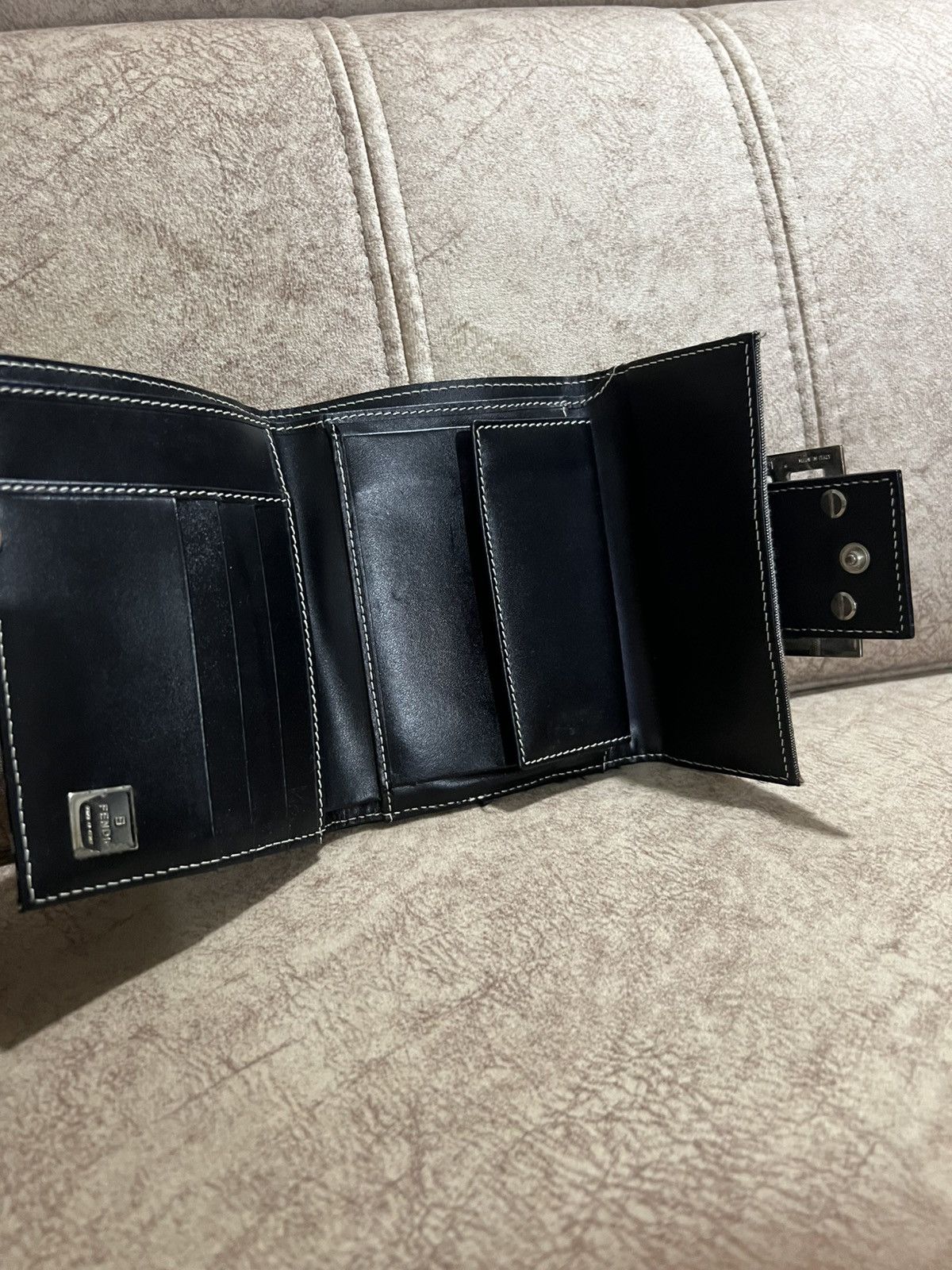 Fendi Fendi FF Zucca Monogram Metal Plated Compact Leather Wallets Size ONE SIZE - 9 Thumbnail