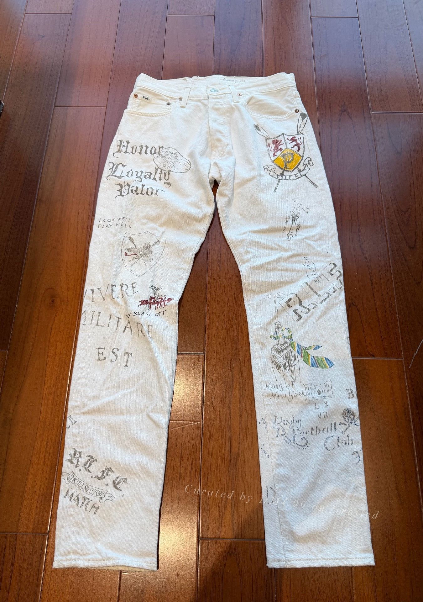 Polo Ralph Lauren Ralph Lauren White Graffiti Jeans 30x32 Size US 30 / EU 46 - 1 Thumbnail