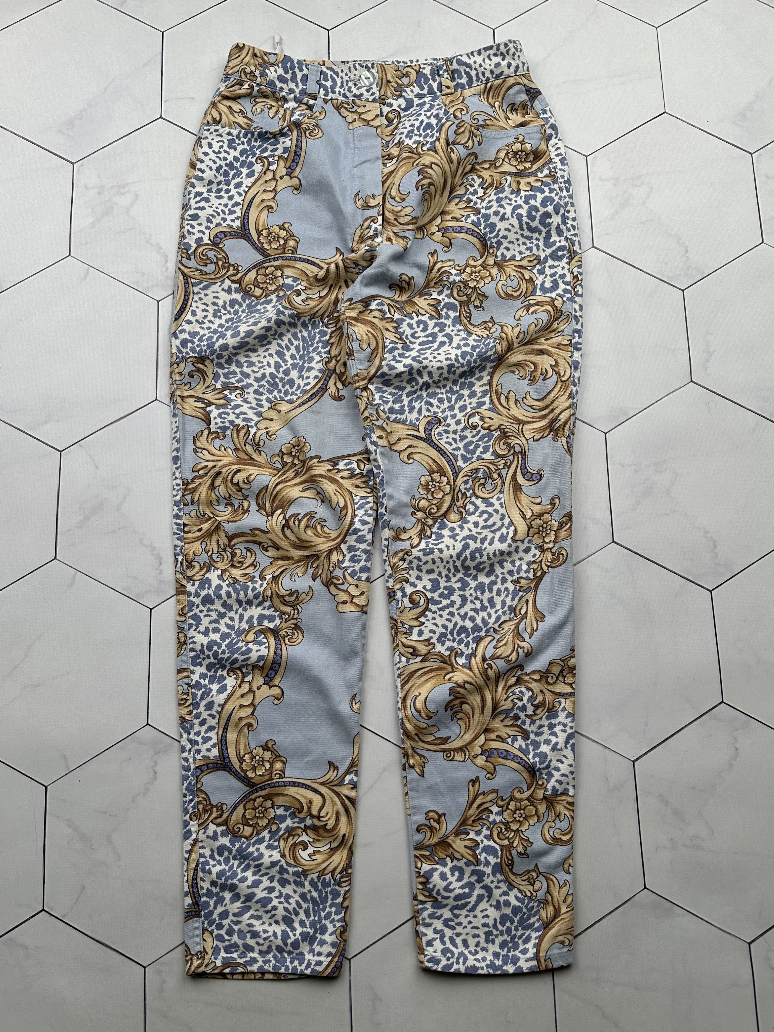 image of Gianni Versace Vintage Printed Pants, Women's (Size 28)