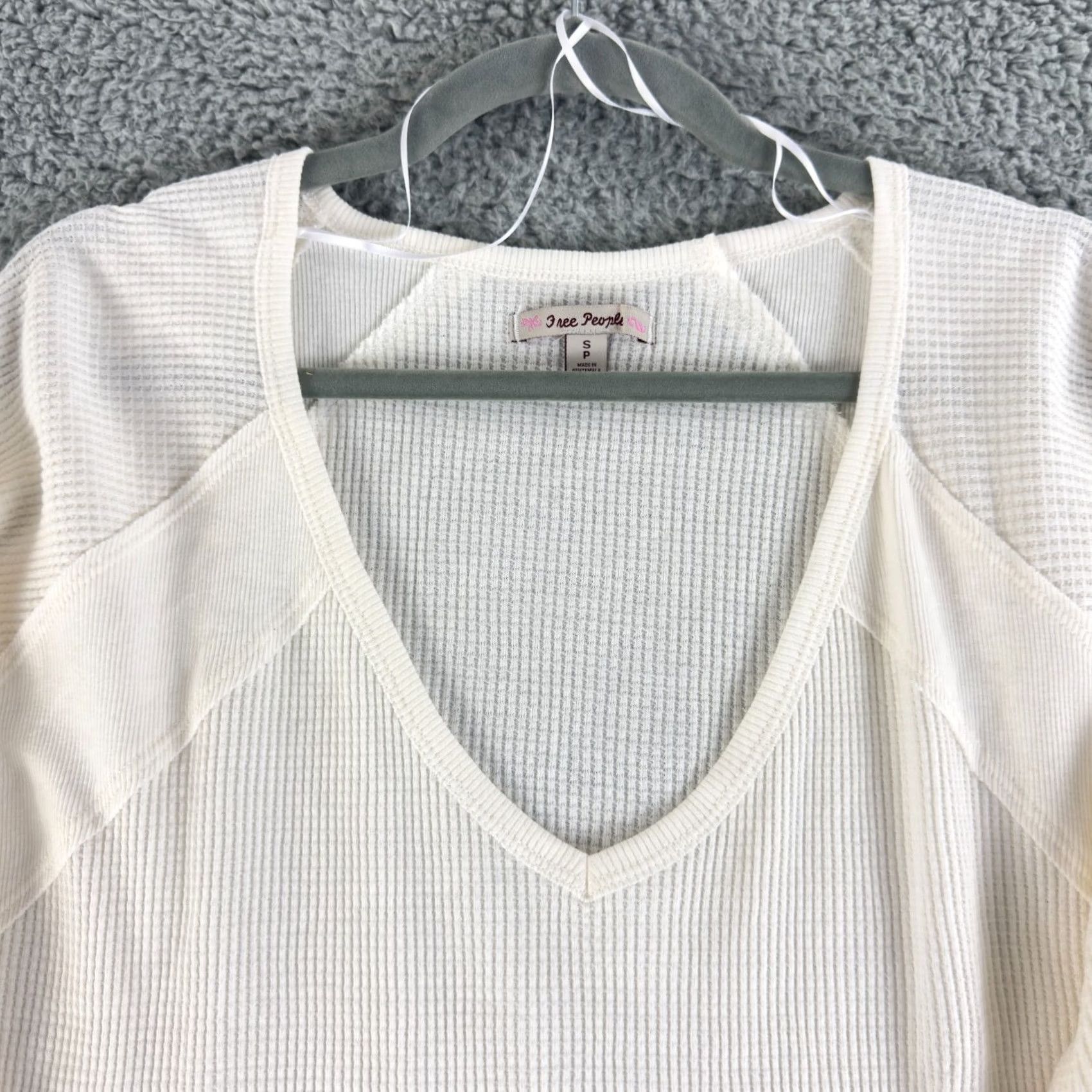 Free People Free People Santa Clara Thermal Top Womens Small Alabaster Ribbed Dolman Size S / US 4 / IT 40 - 3 Thumbnail