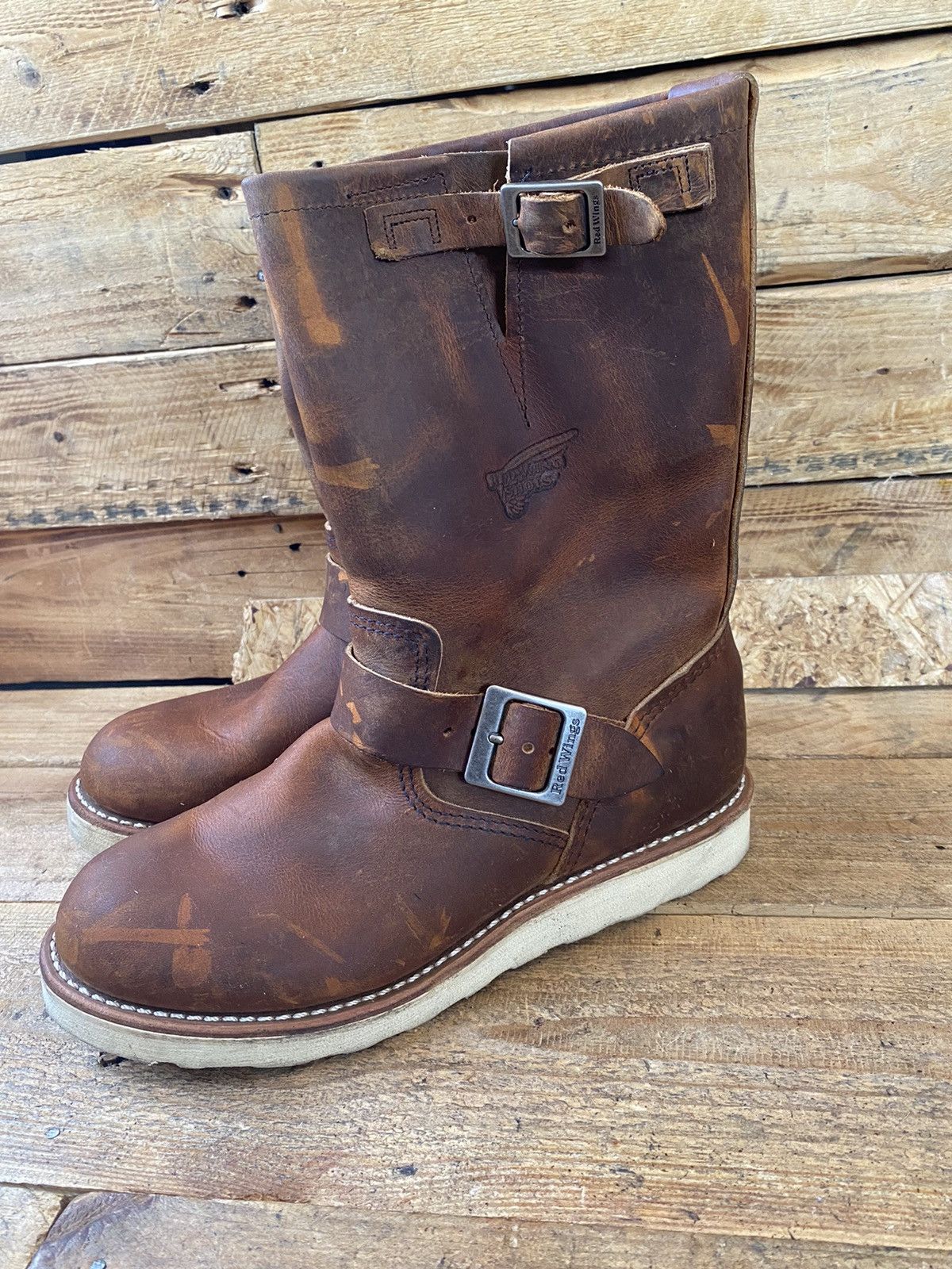 Red Wing Redwing engineer boots, brown leather boots sz39 Size US 6.5 / EU 39-40 - 1 Thumbnail