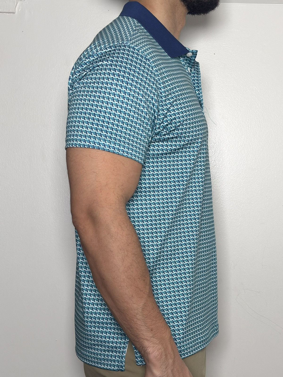 Kenneth Cole Kenneth Cole Golf patterned polo in a blue and teal colorway Size US M / EU 48-50 / 2 - 2 Thumbnail